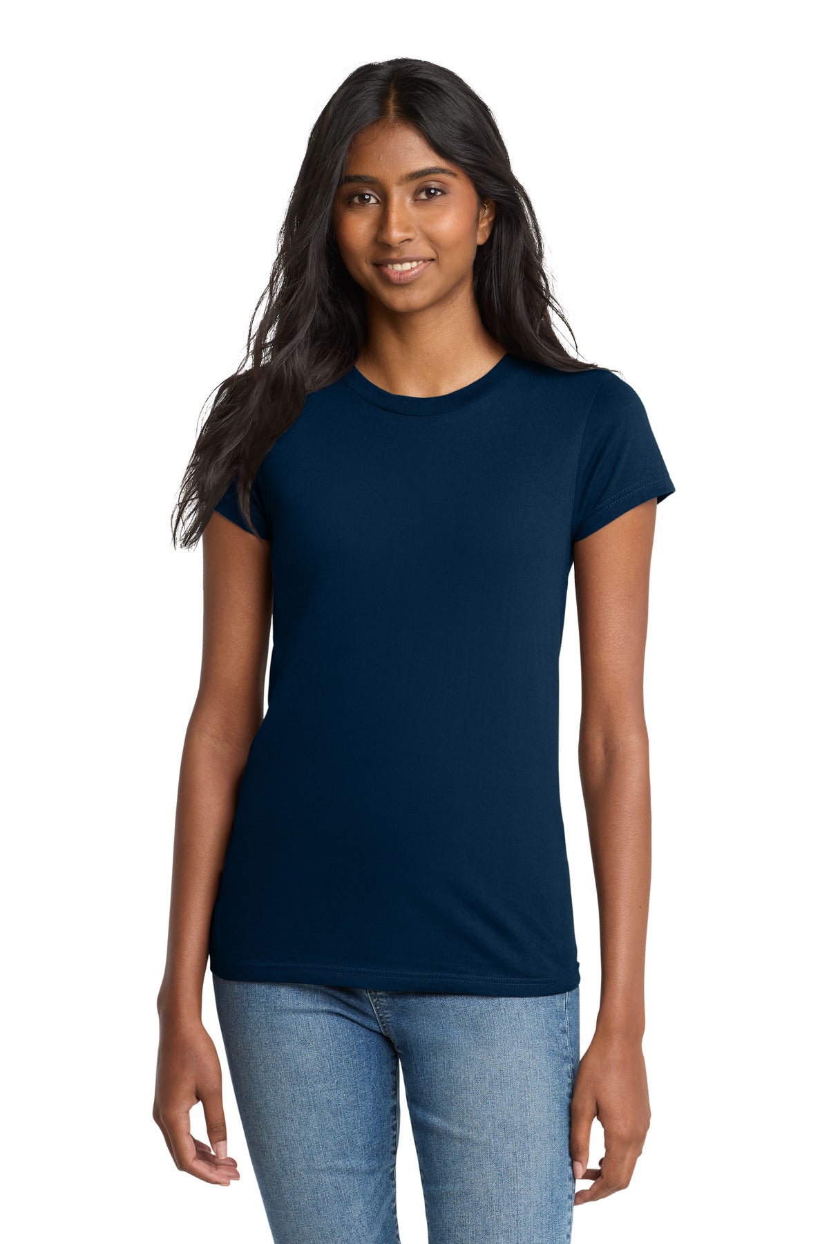 District Women's Fitted The Concert Tee DT5001 - New Navy