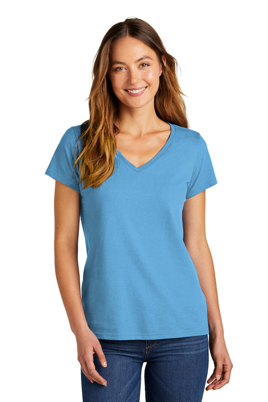 District Women's The Concert Tee V-Neck DT5002 - Aquatic Blue
