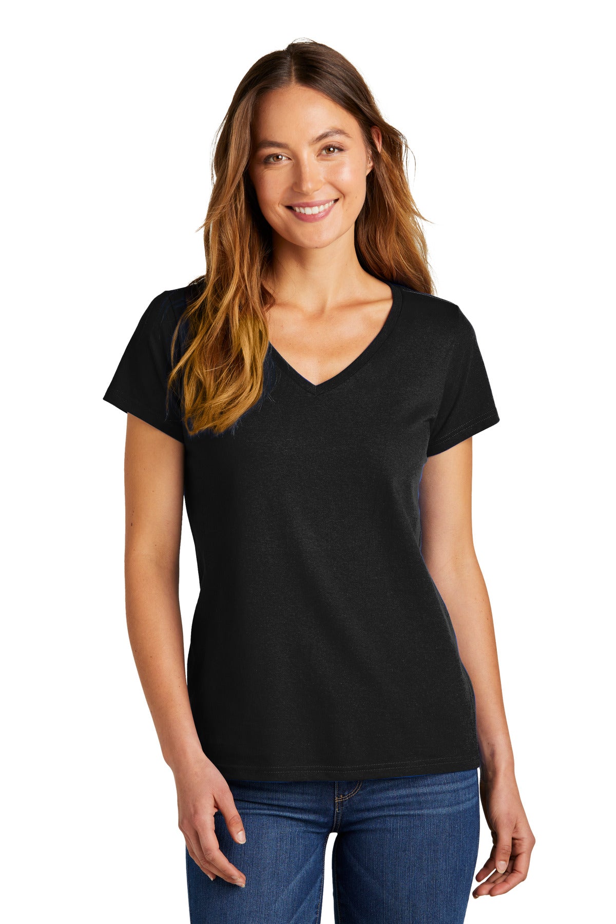 District Women's The Concert Tee V-Neck DT5002 - Black