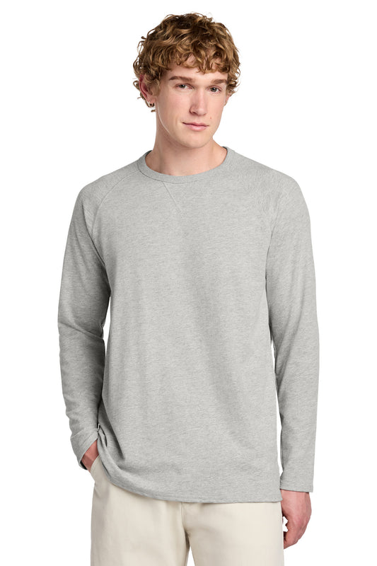 District Featherweight French Terry Long Sleeve Crewneck DT572 - Light Heather Grey