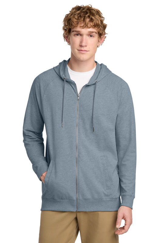 District Featherweight French Terry Full-Zip Hoodie DT573 - Flint Blue Heather