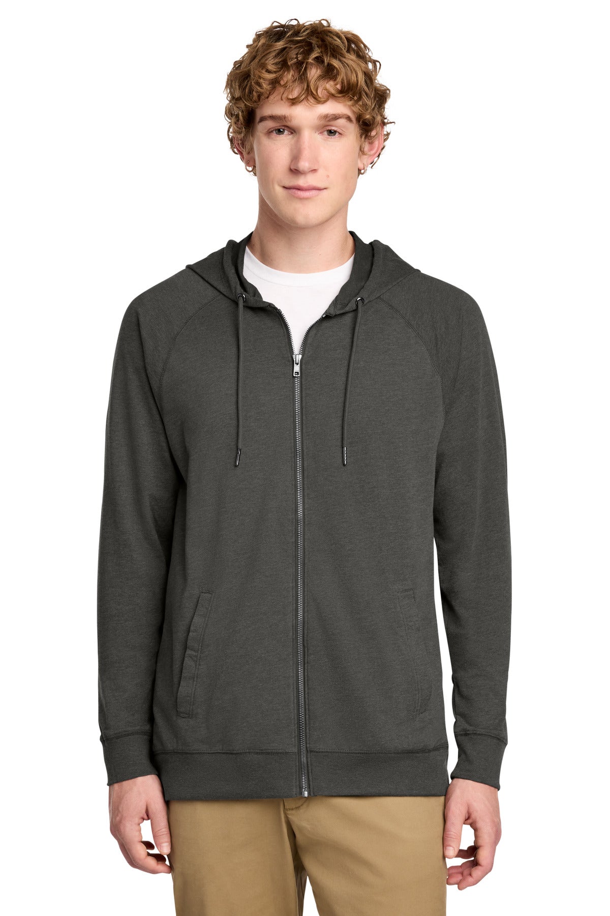 District Featherweight French Terry Full-Zip Hoodie DT573 - Washed Coal