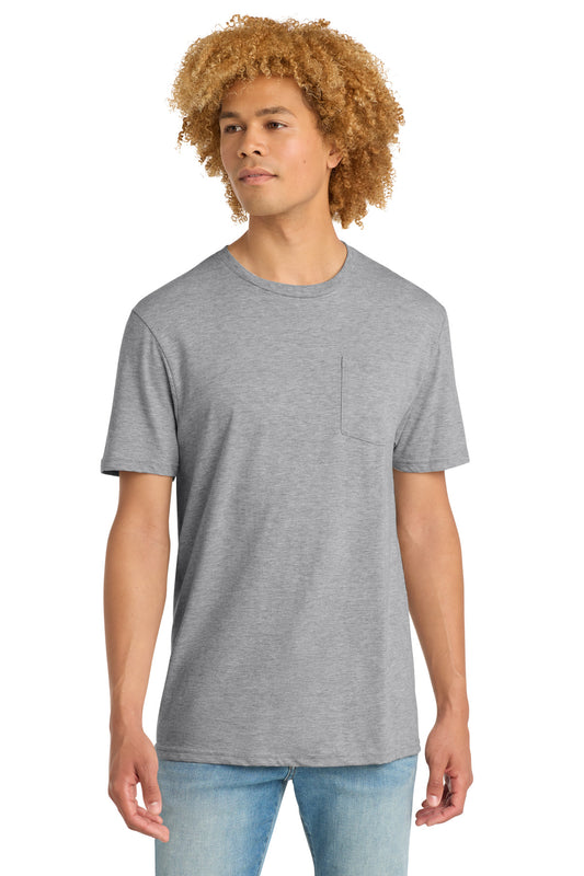 District Very Important Tee with Pocket. DT6000P - Light Heather Grey