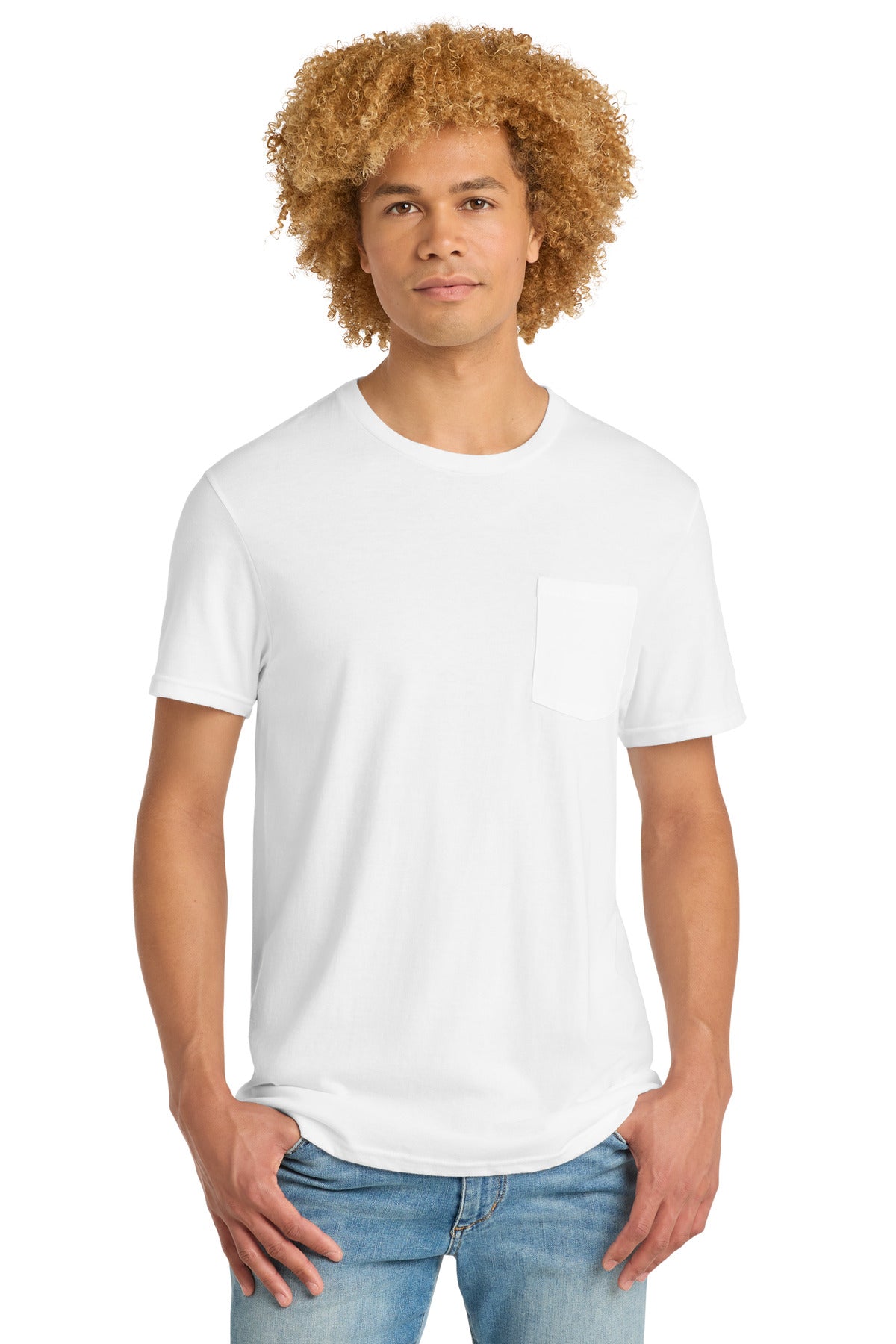 District Very Important Tee with Pocket. DT6000P - White