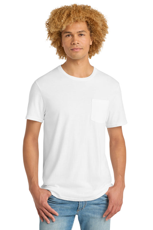 District Very Important Tee with Pocket. DT6000P - White