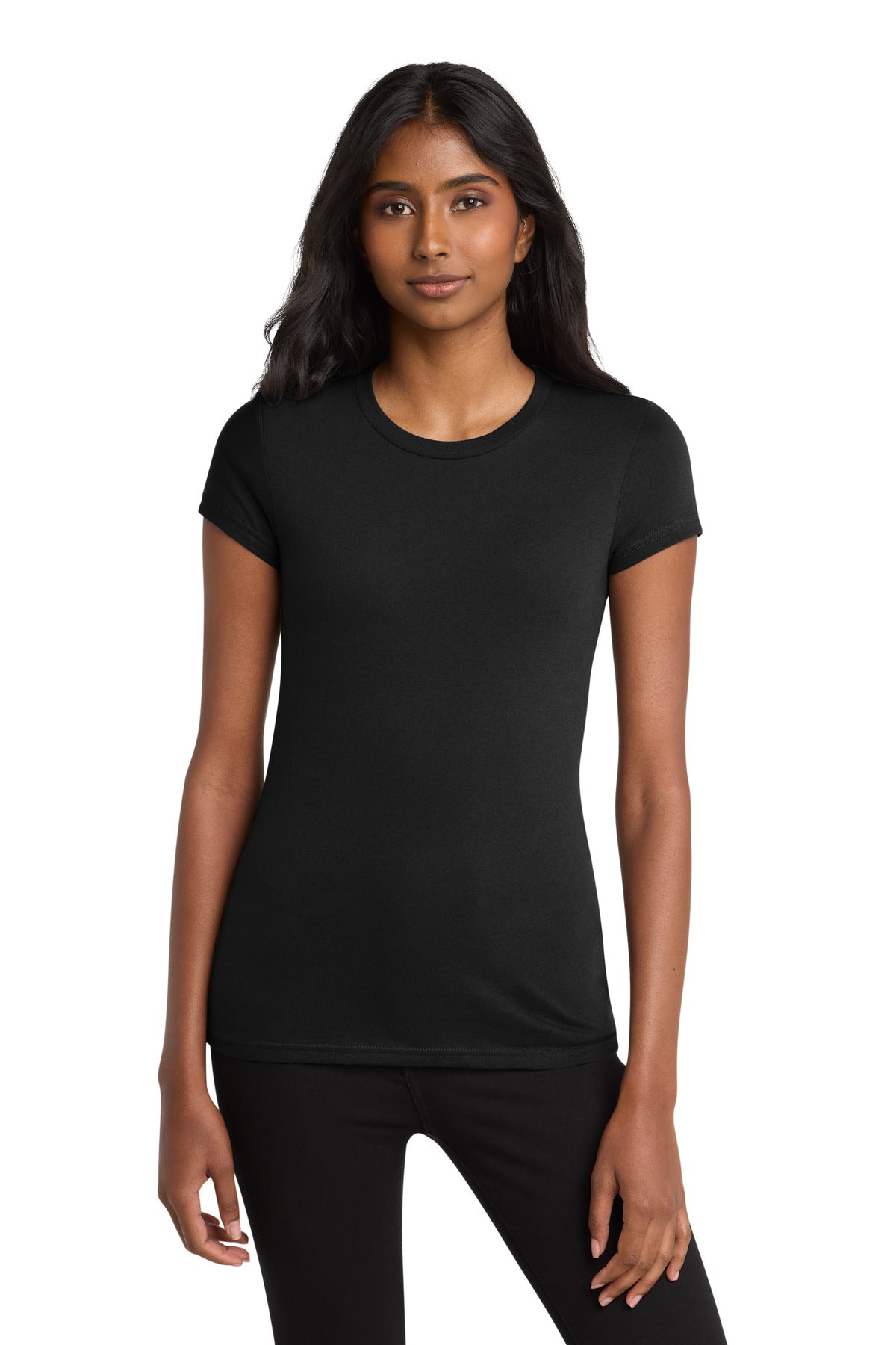 District Women's Fitted Very Important Tee. DT6001 - Black