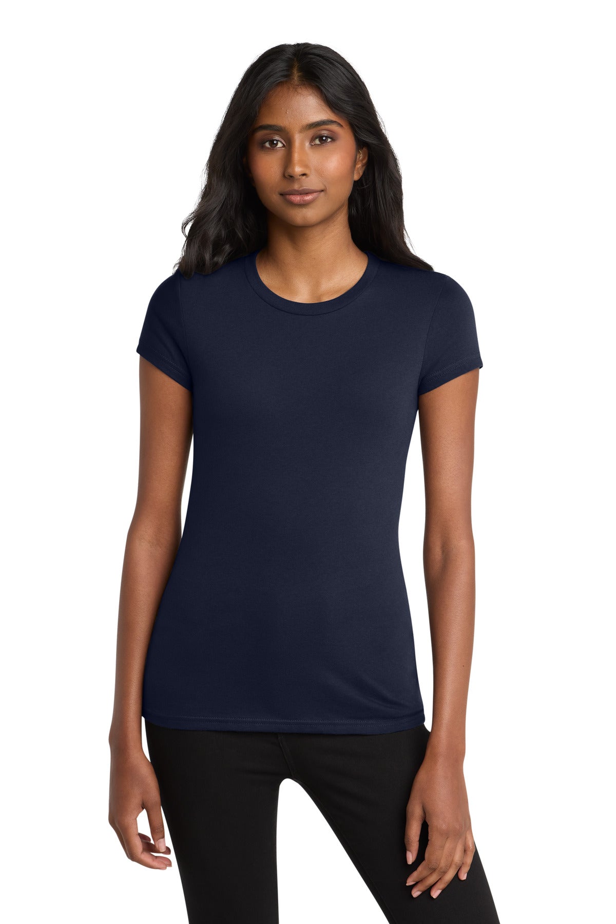 District Women's Fitted Very Important Tee. DT6001 - New Navy