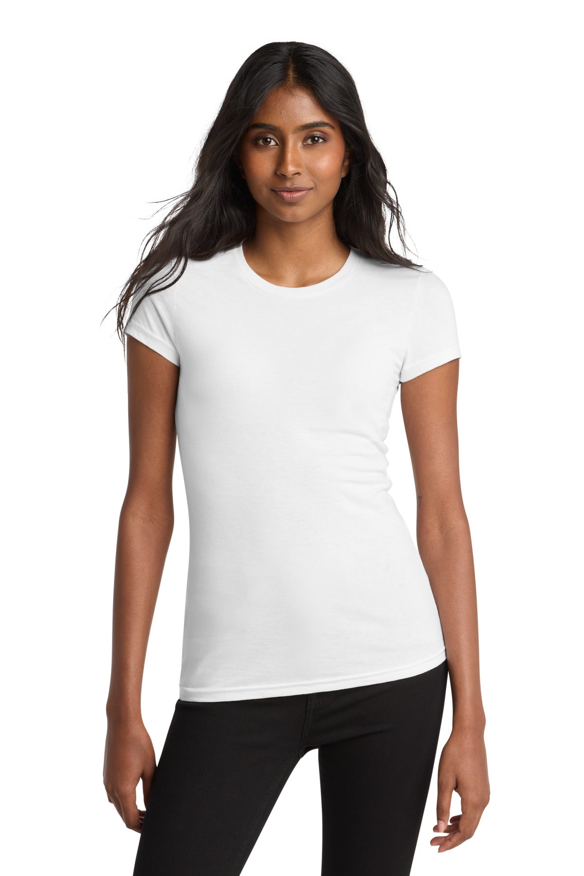 District Women's Fitted Very Important Tee. DT6001 - White