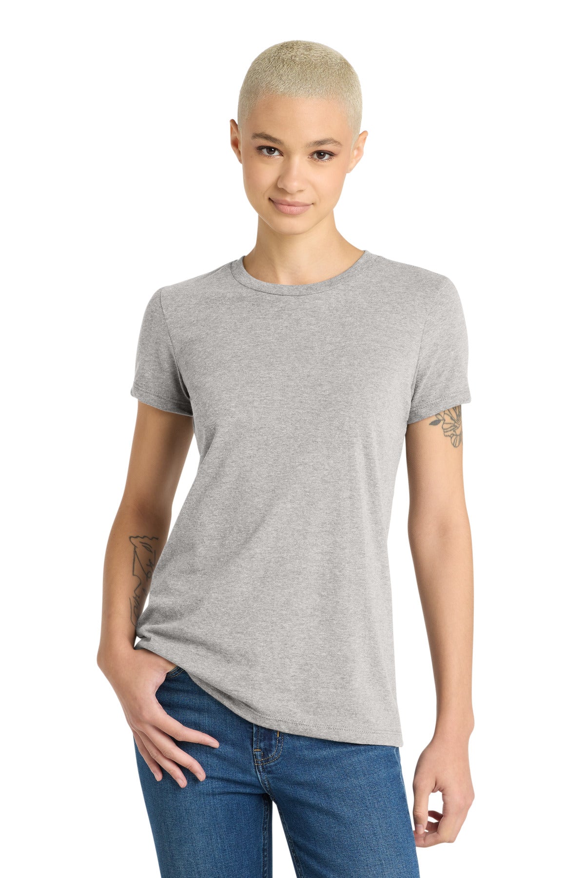 District  Women's Very Important Tee  . DT6002 - Light Heather Grey
