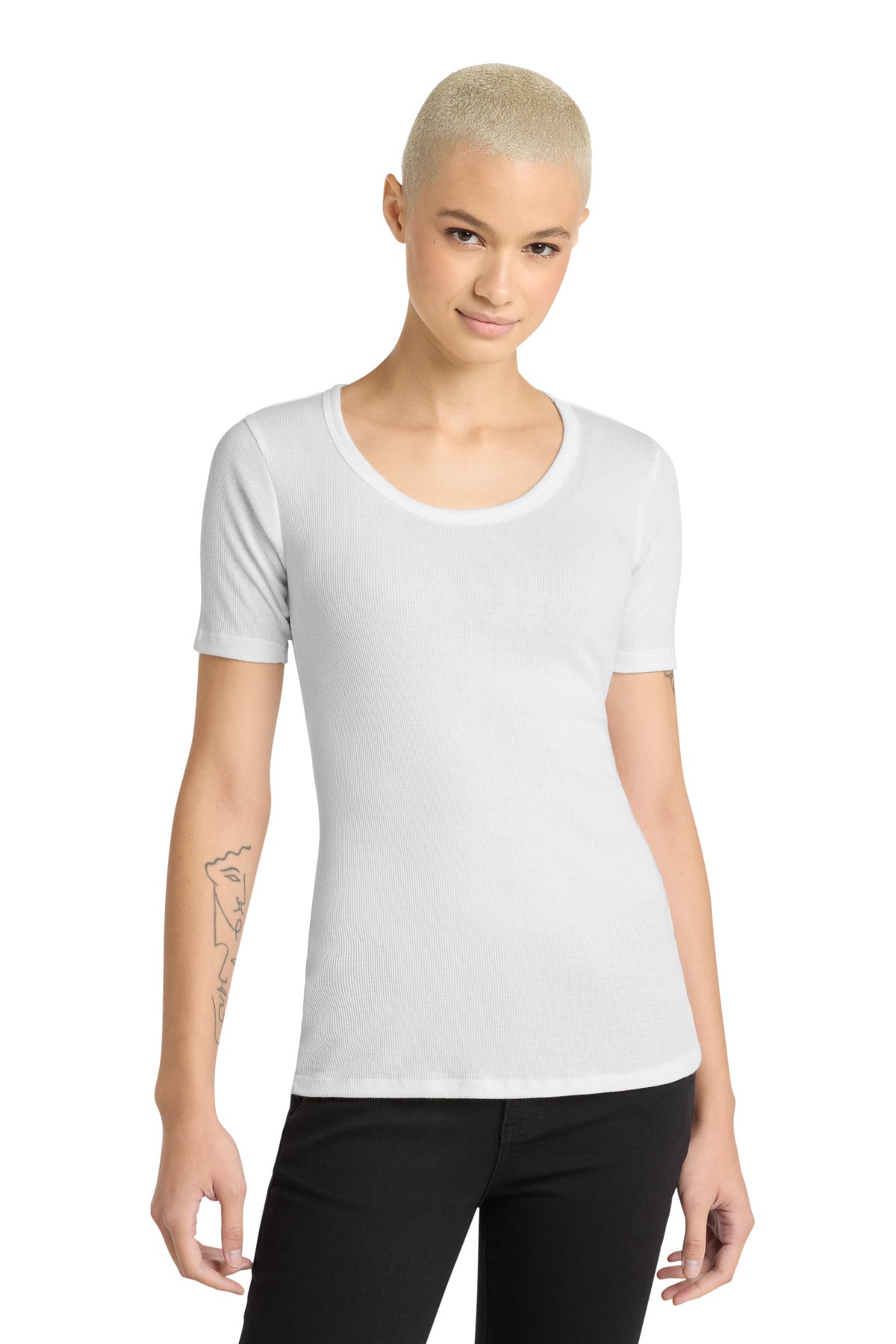 District Women's V.I.T.Rib Scoop Neck Tee DT6020 - White