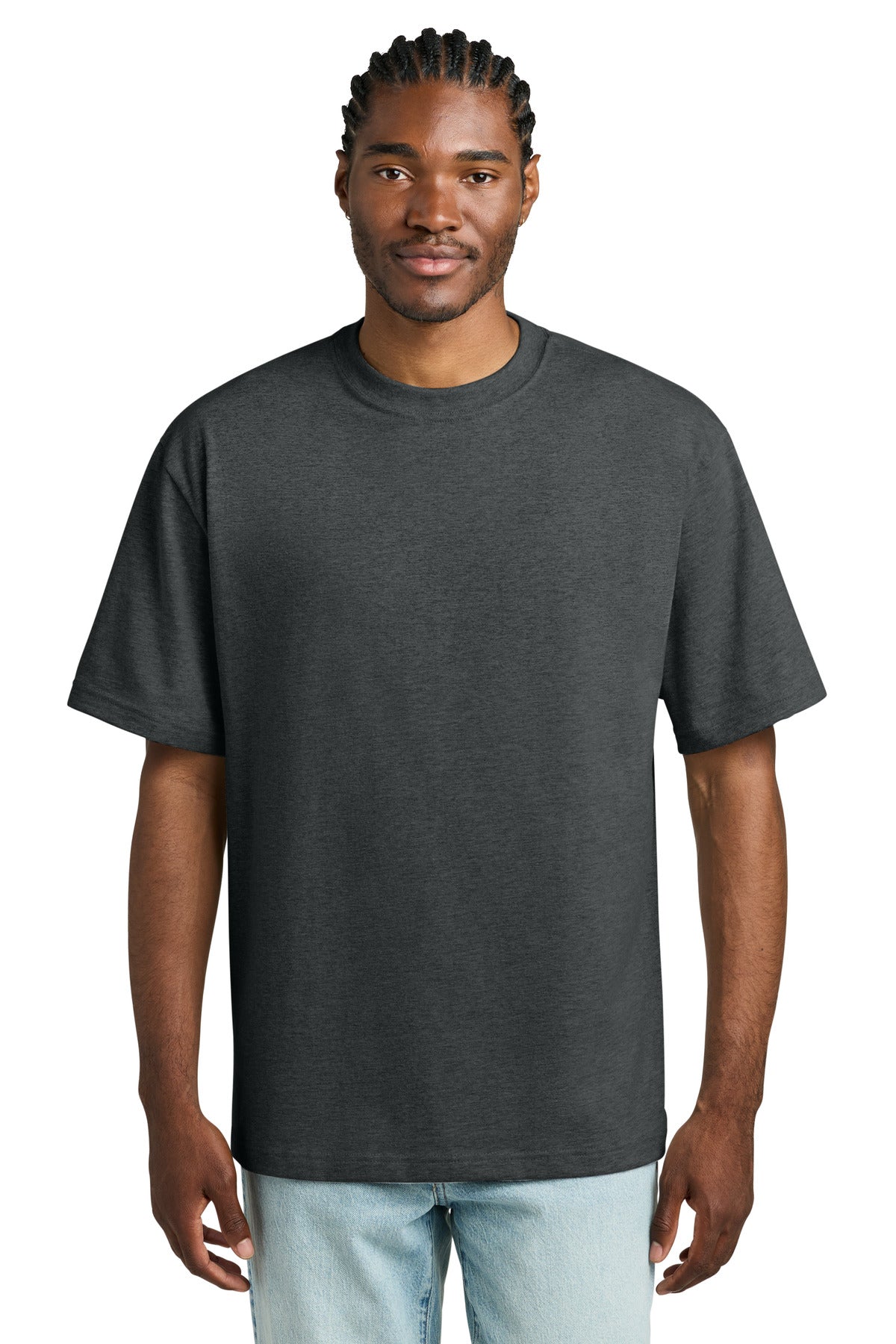 District Heavyweight Very Important Tee DT6065 - Heathered Charcoal