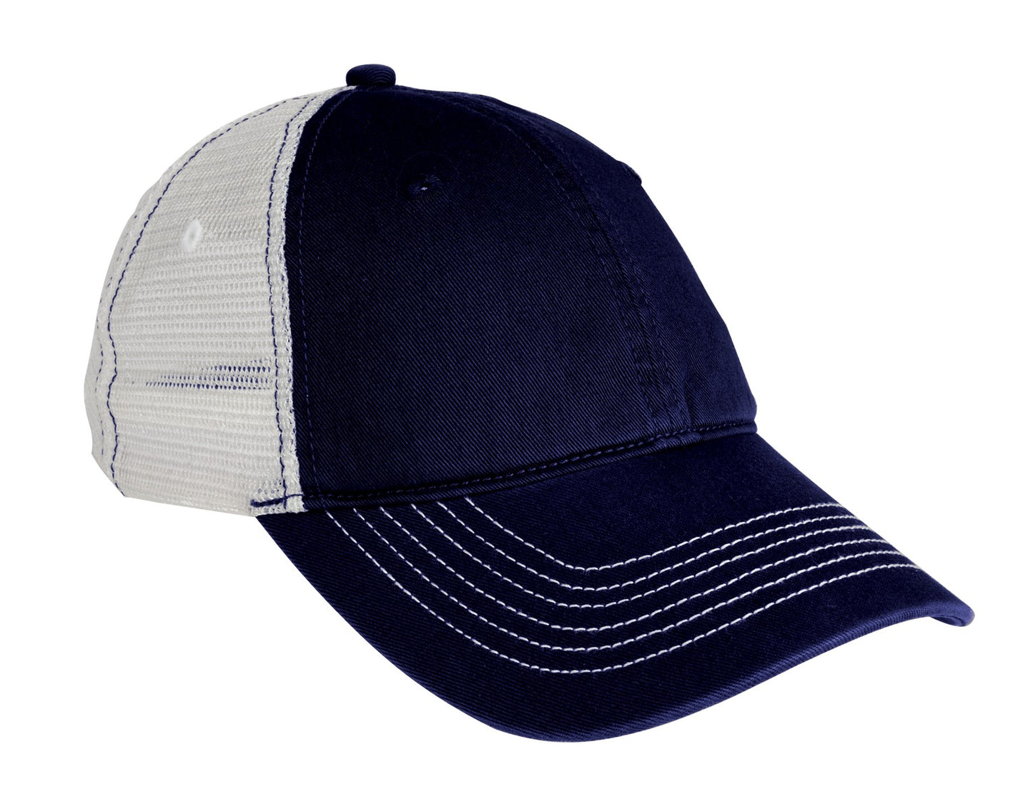 District Mesh Back Cap. DT607 - New Navy/ White
