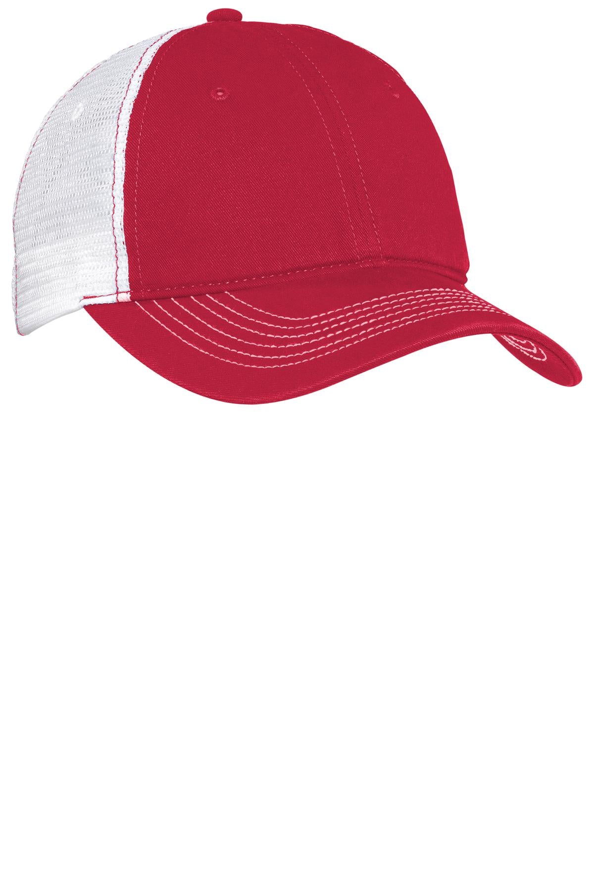 District Mesh Back Cap. DT607 - Red/ White