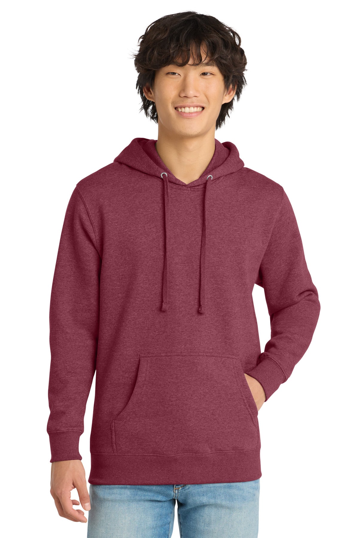 District V.I.T.Fleece Hoodie DT6100 - Heathered Cardinal