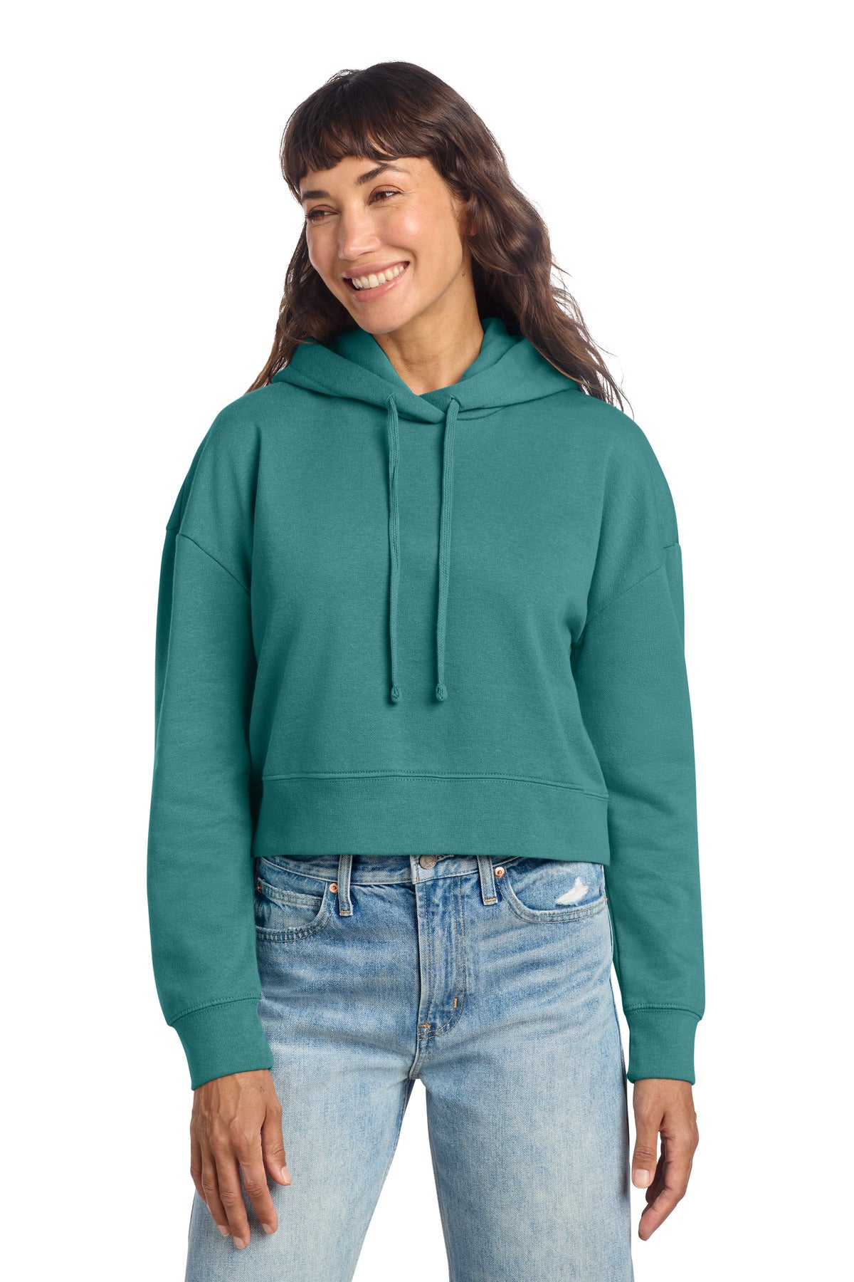 District Women's V.I.T. Fleece Hoodie DT6101 - Eucalyptus Blue