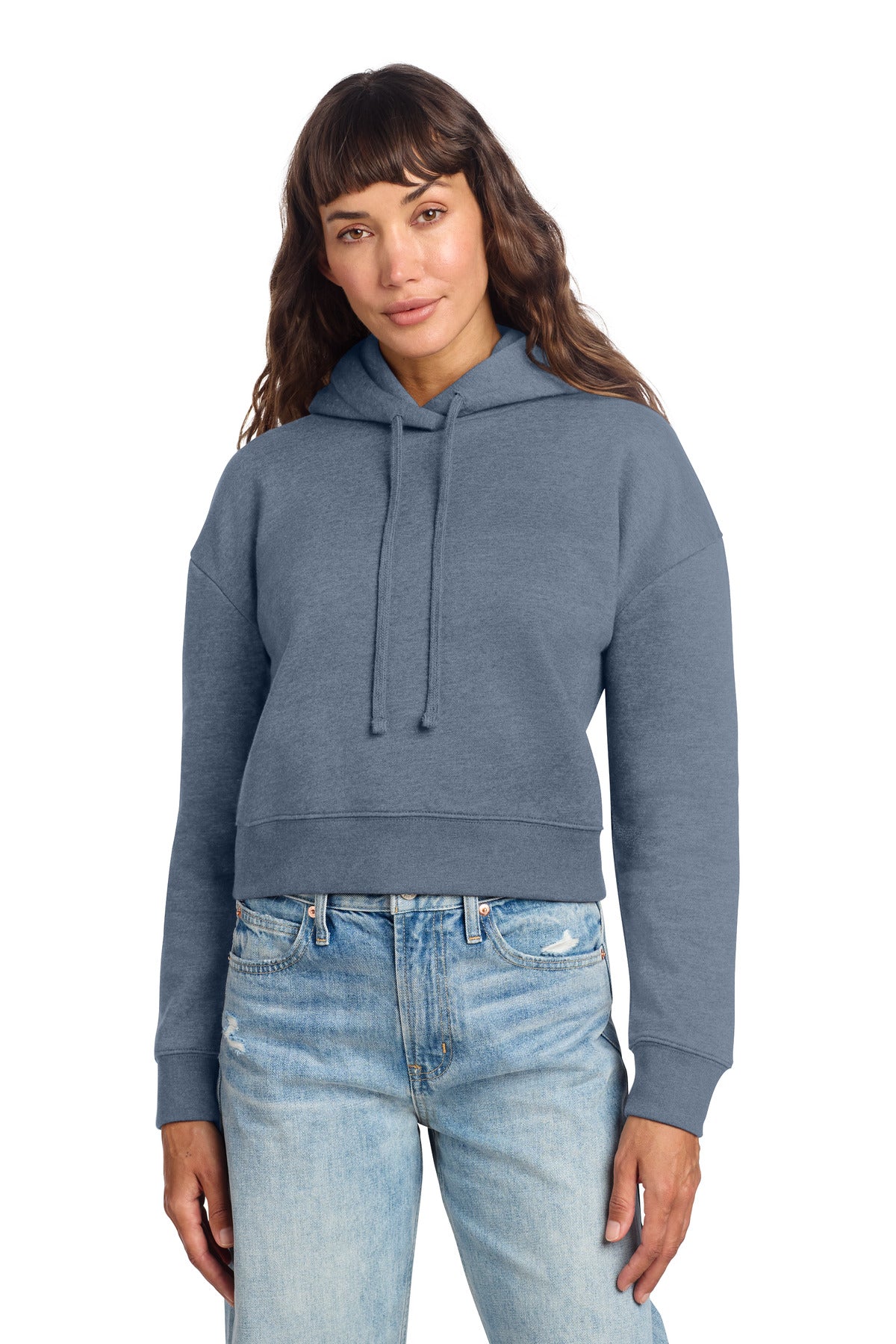 District Women's V.I.T. Fleece Hoodie DT6101 - Flint Blue Heather