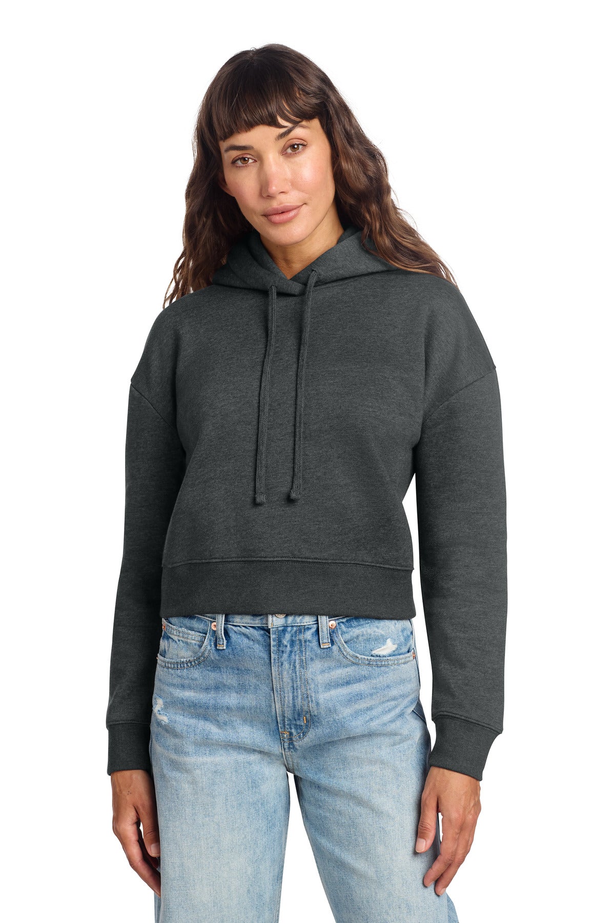 District Women's V.I.T. Fleece Hoodie DT6101 - Heathered Charcoal