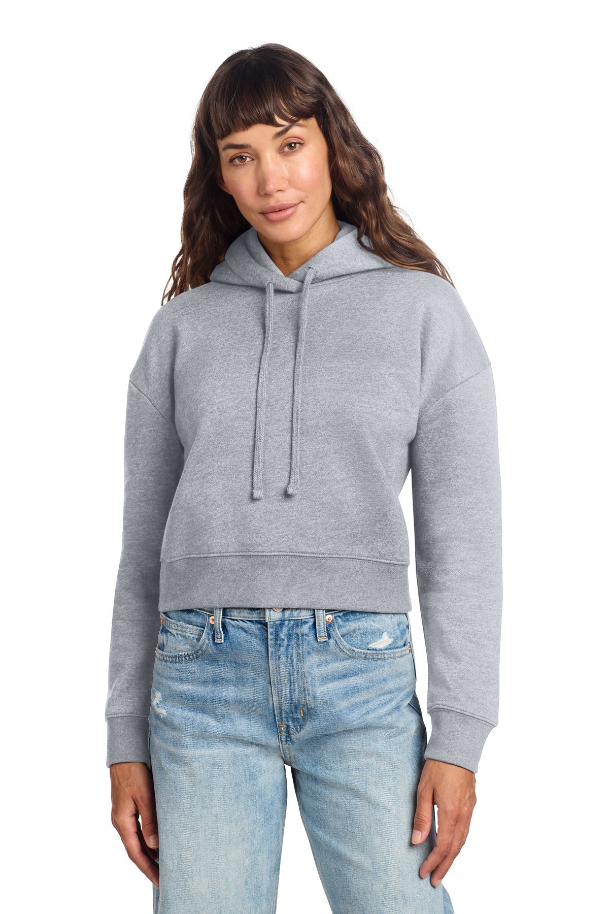 District Women's V.I.T. Fleece Hoodie DT6101 - Light Heather Grey