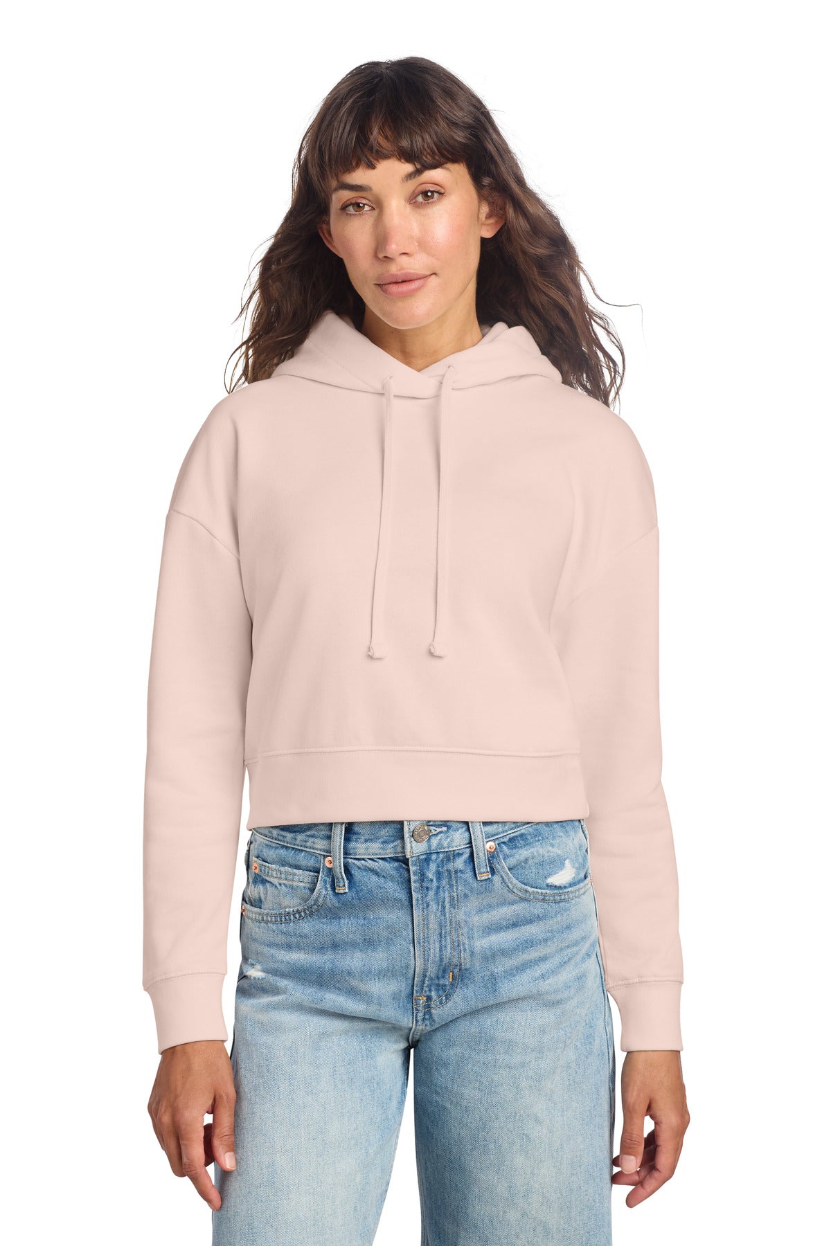District Women's V.I.T. Fleece Hoodie DT6101 - Rosewater Pink