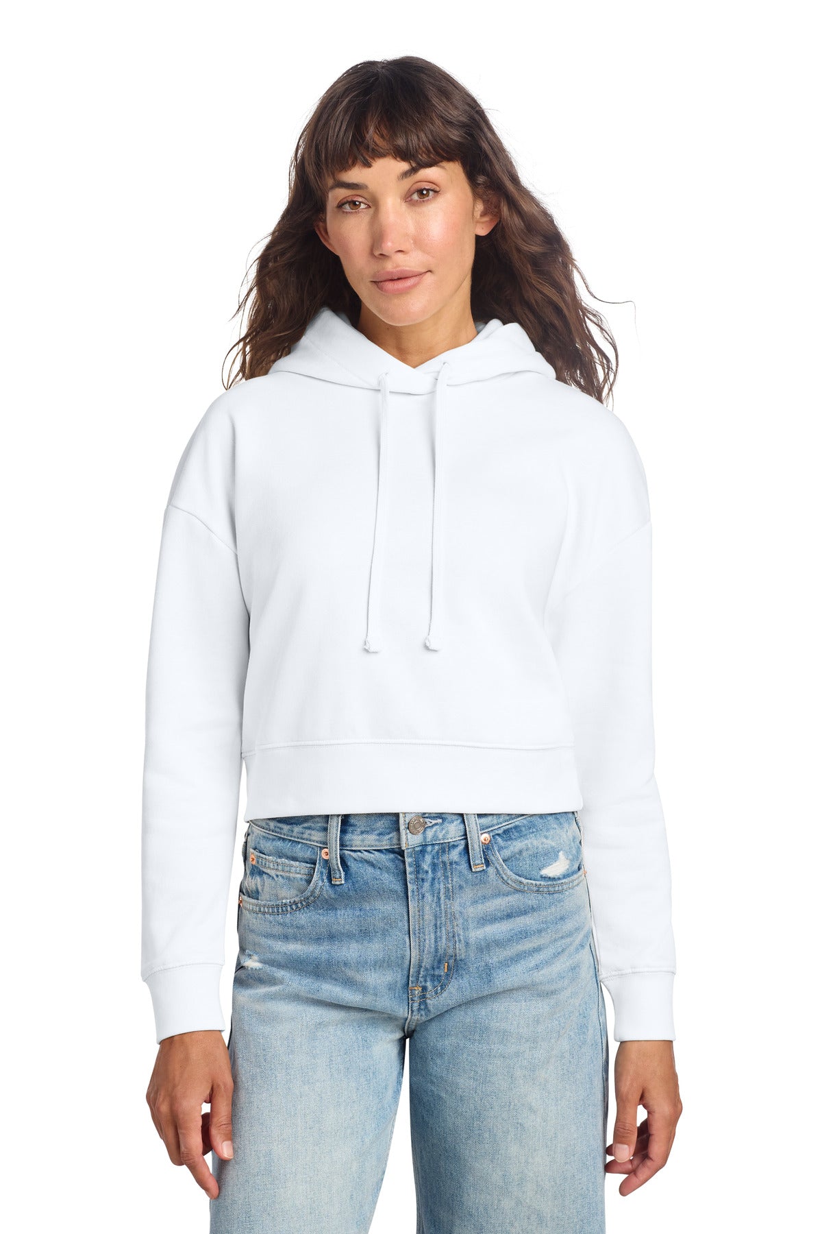 District Women's V.I.T. Fleece Hoodie DT6101 - White