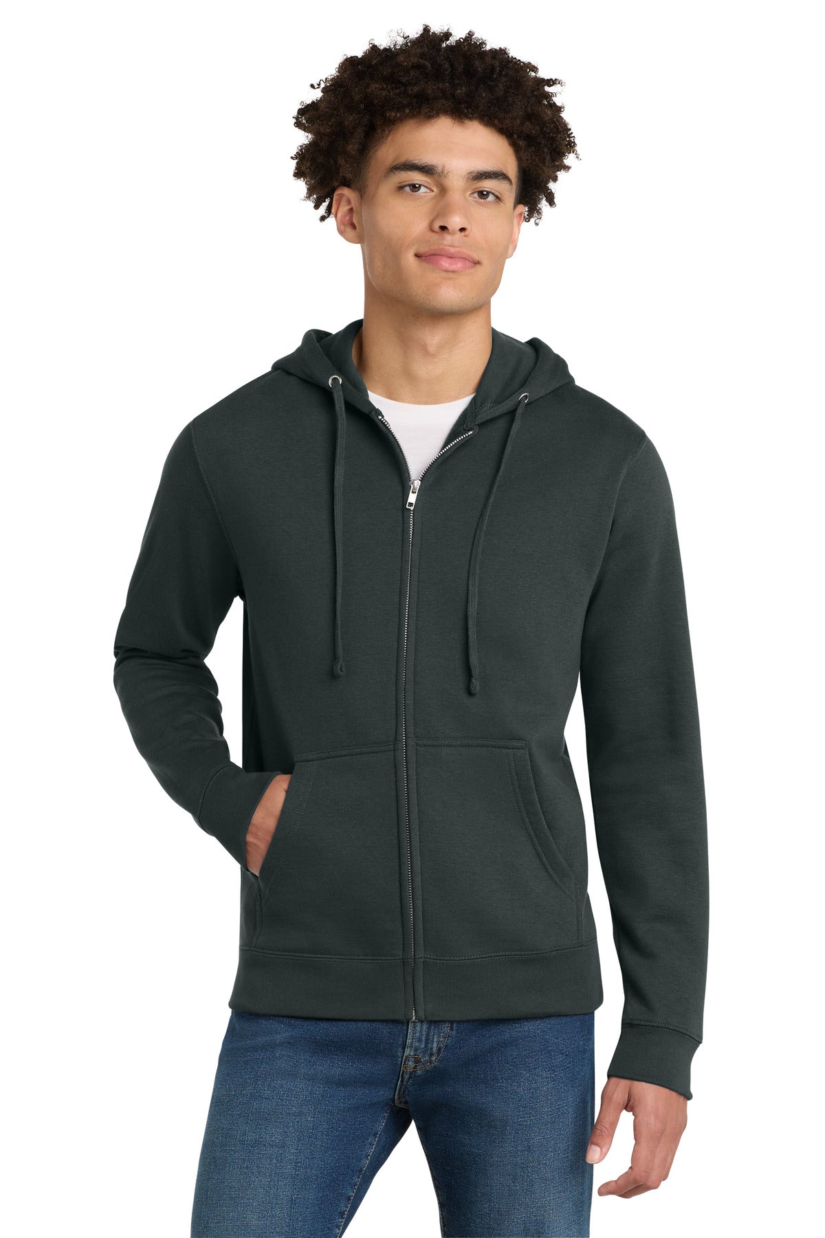 District V.I.T.Fleece Full-Zip Hoodie DT6102 - Charcoal