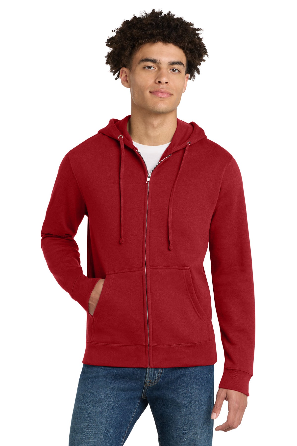 District V.I.T.Fleece Full-Zip Hoodie DT6102 - Classic Red