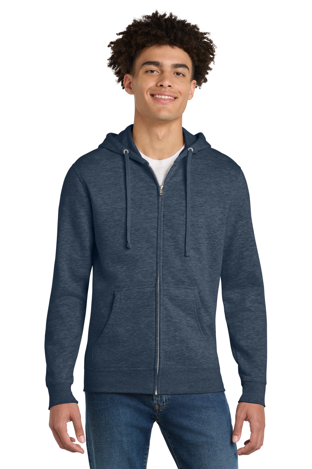 District V.I.T.Fleece Full-Zip Hoodie DT6102 - Heathered Navy