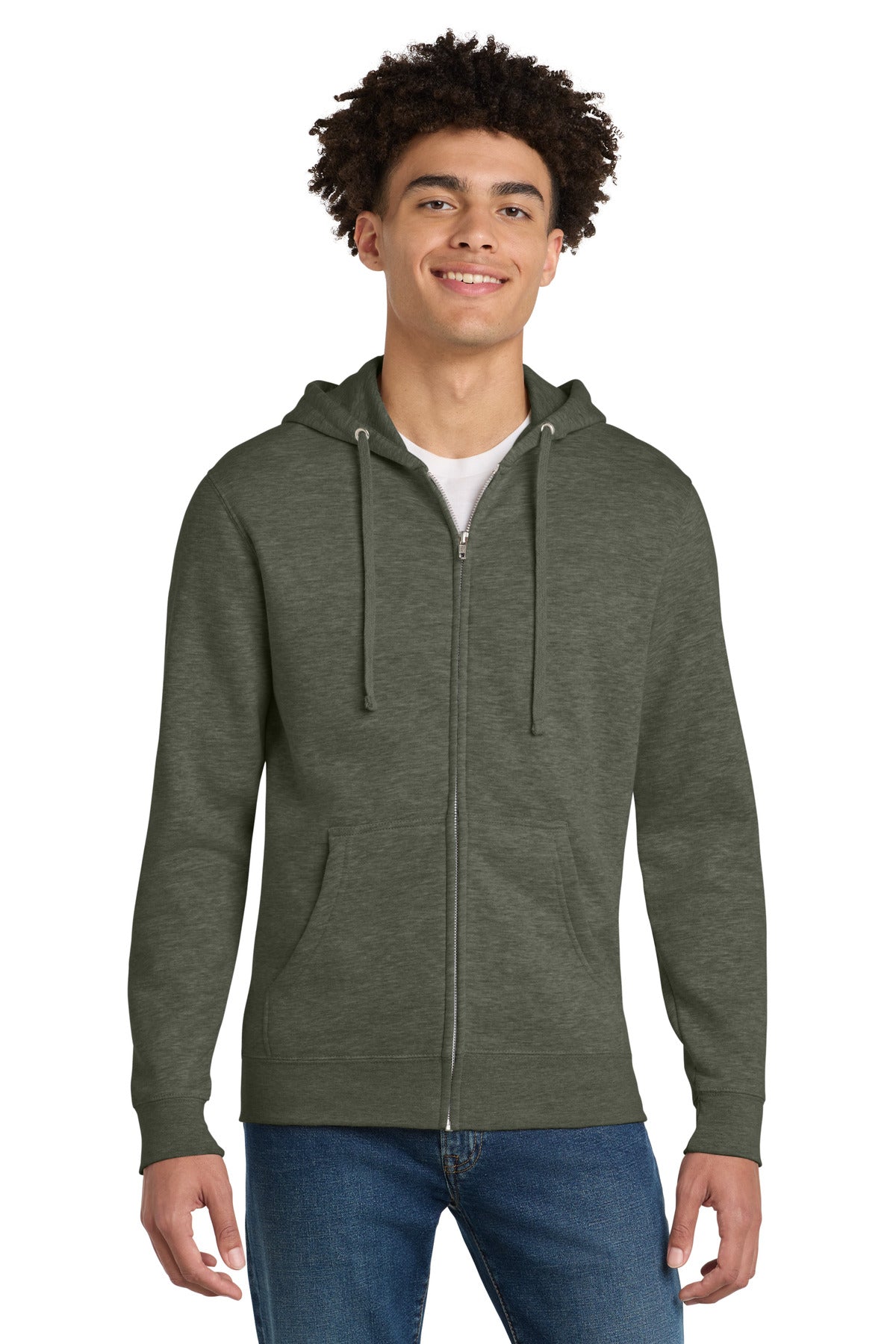District V.I.T.Fleece Full-Zip Hoodie DT6102 - Heathered Olive