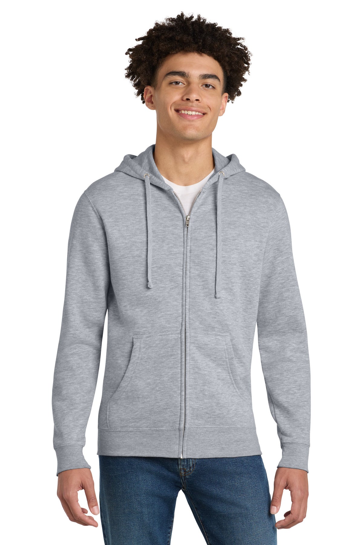 District V.I.T.Fleece Full-Zip Hoodie DT6102 - Light Heather Grey