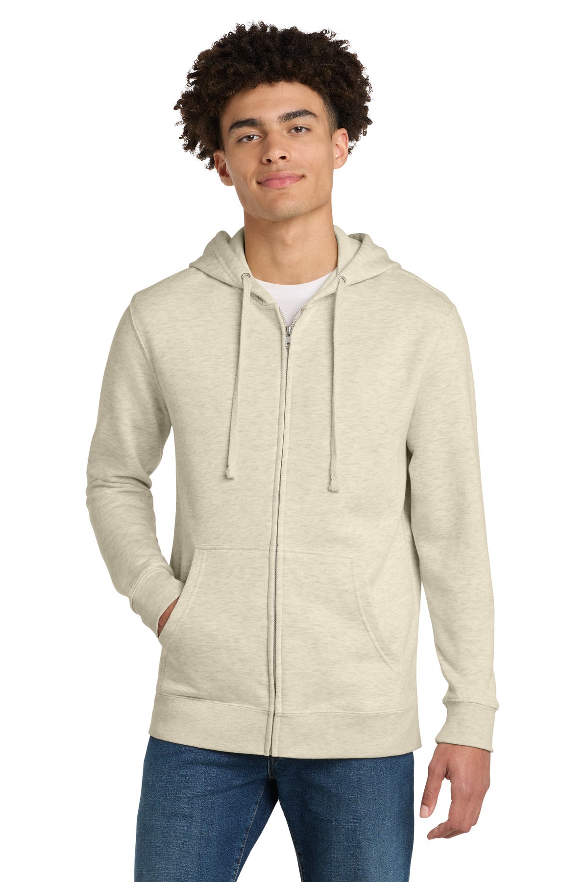 District V.I.T.Fleece Full-Zip Hoodie DT6102 - Oatmeal Heather