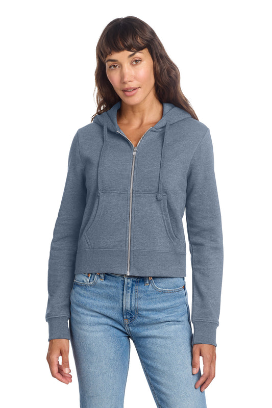 District Women's V.I.T. Fleece Full-Zip Hoodie DT6103 - Flint Blue Heather