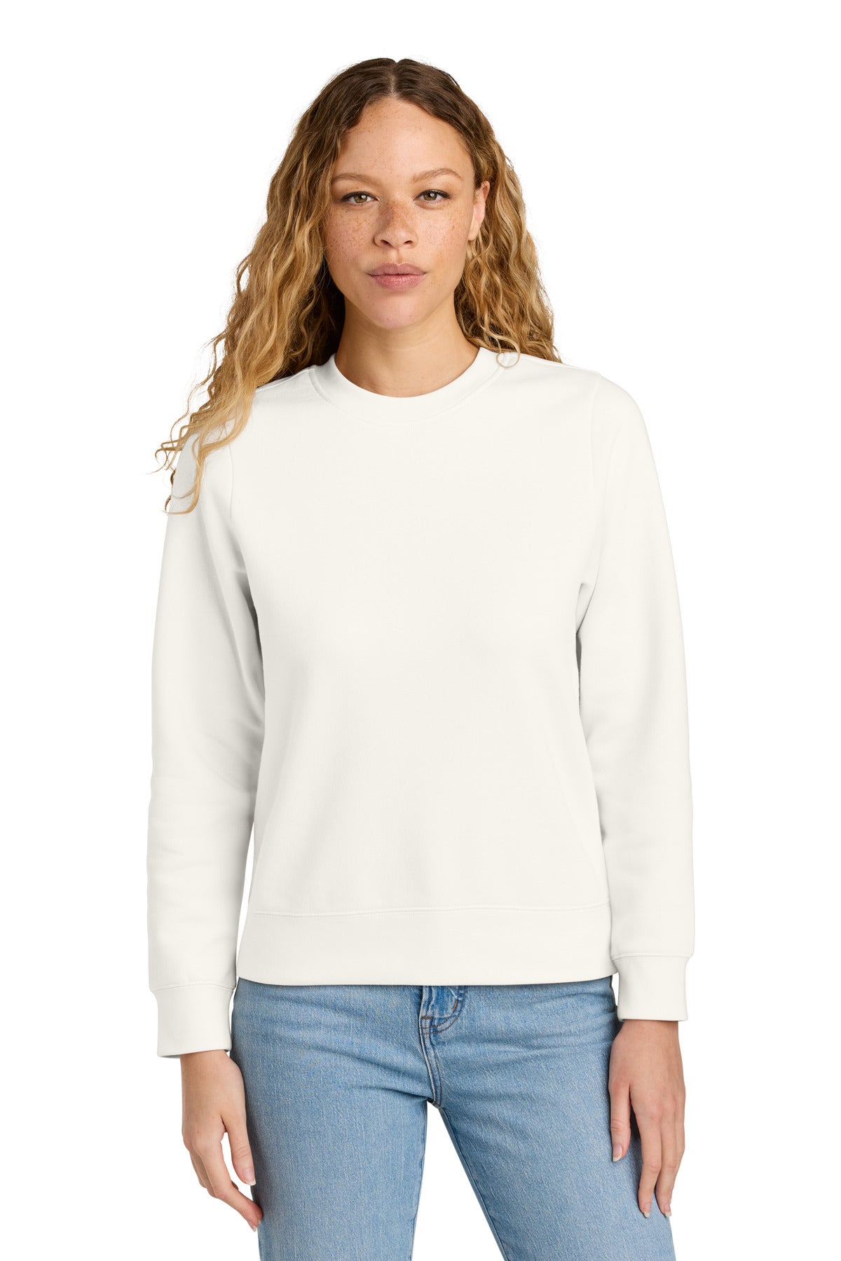 District Women's V.I.T. Fleece Crew DT6105 - Gardenia