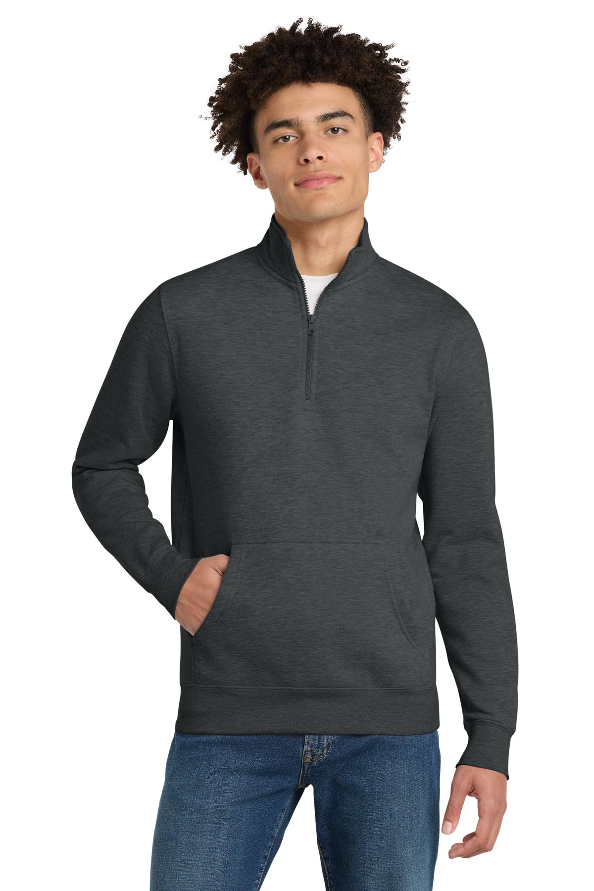 District V.I.T.Fleece 1/4-Zip DT6106 - Heathered Charcoal