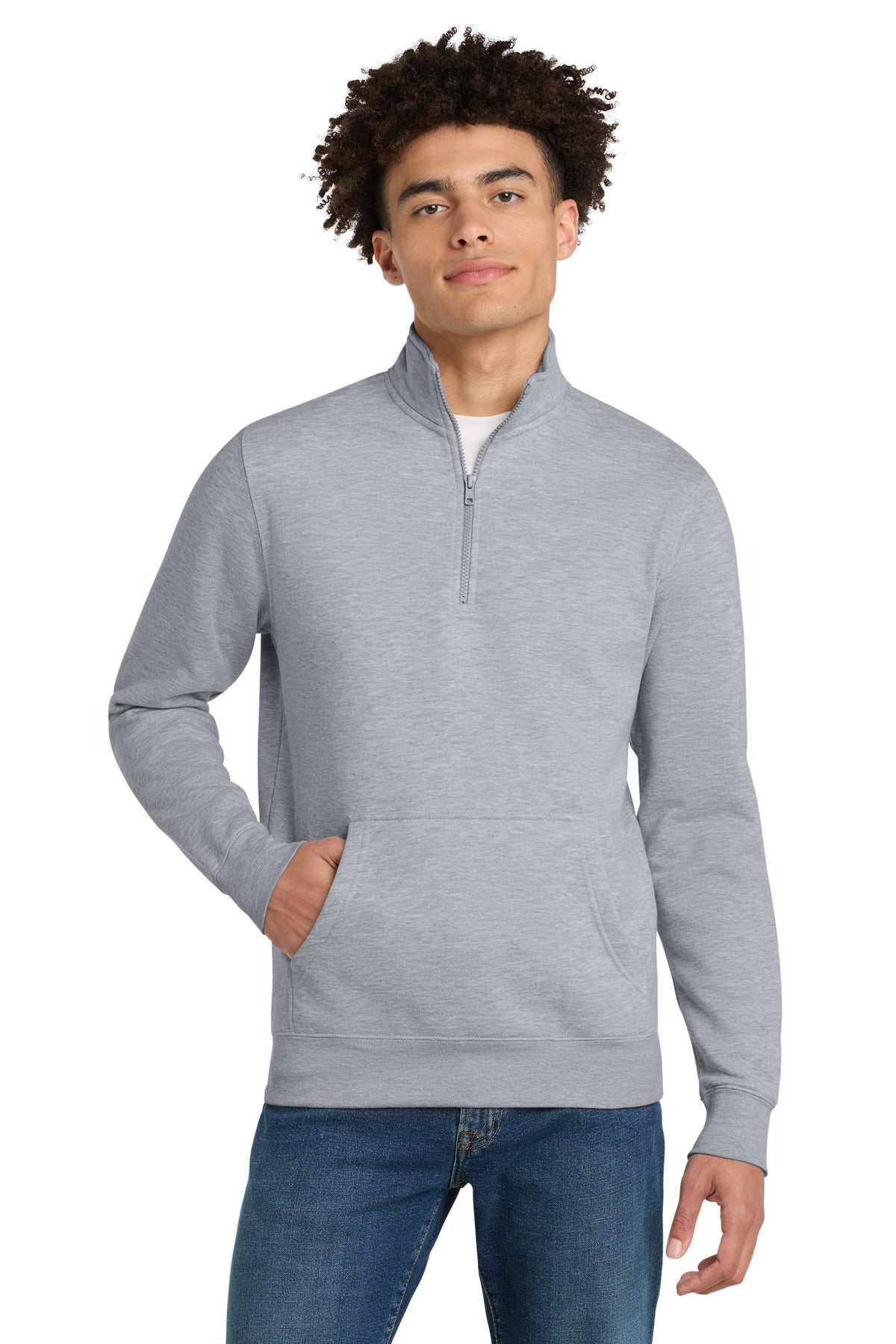 District V.I.T.Fleece 1/4-Zip DT6106 - Light Heather Grey