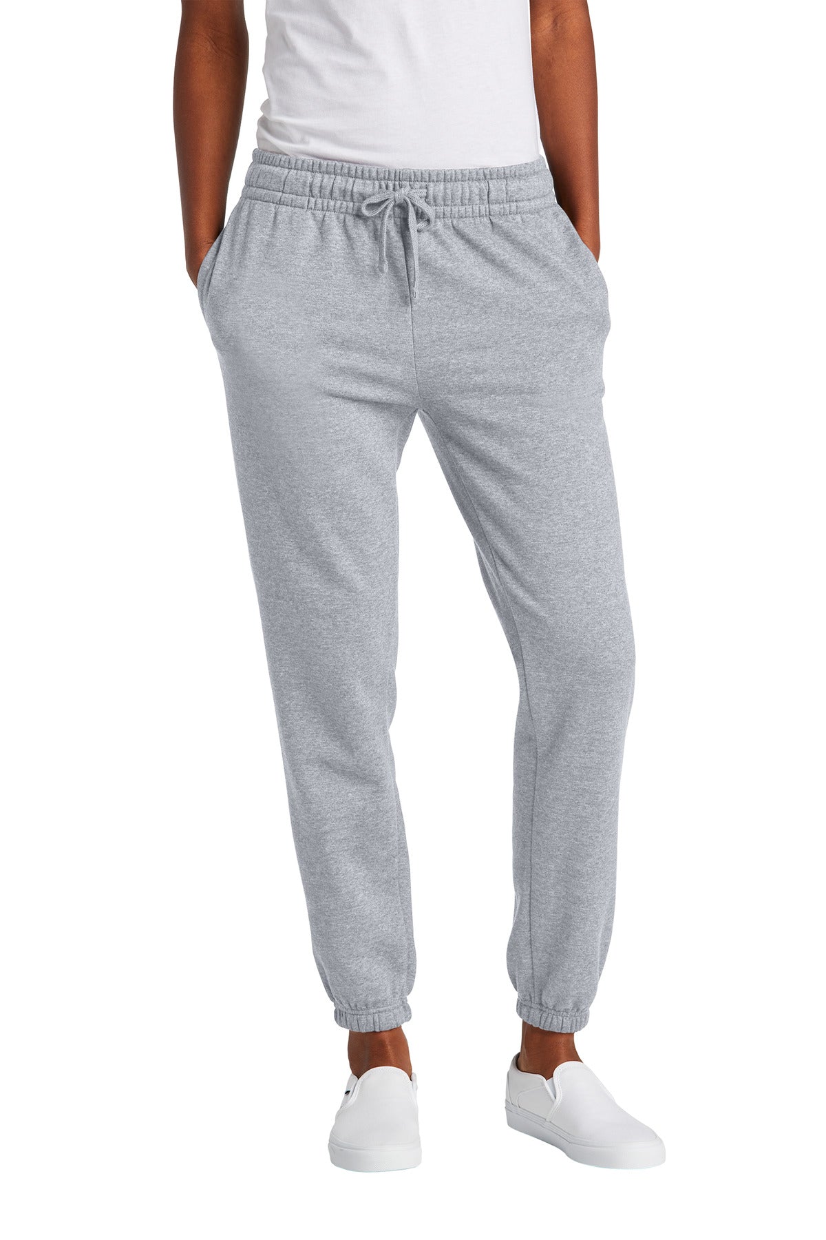 District Women's V.I.T. Fleece Sweatpant DT6110 - Light Heather Grey
