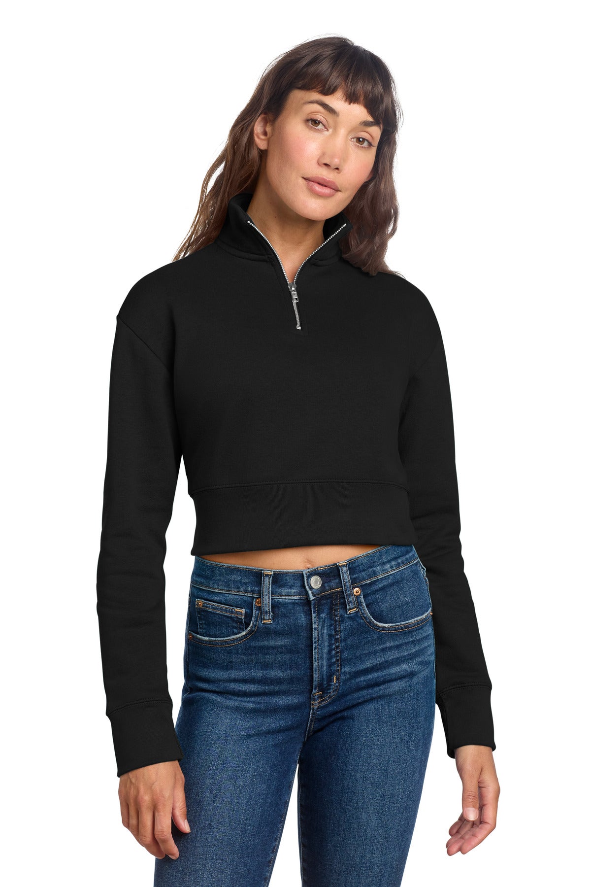 District Women's V.I.T. Fleece 1/2-Zip DT6111 - Black