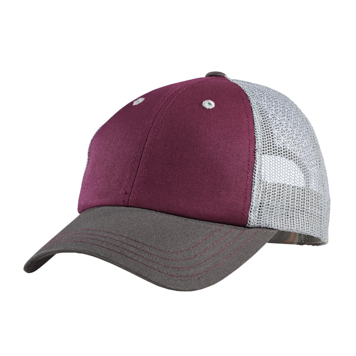 District Tri-Tone Mesh Back Cap DT616 - Maroon/ Charcoal/ Grey