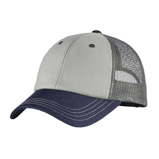 District Tri-Tone Mesh Back Cap DT616 - Chrome/ New Navy/ Charcoal