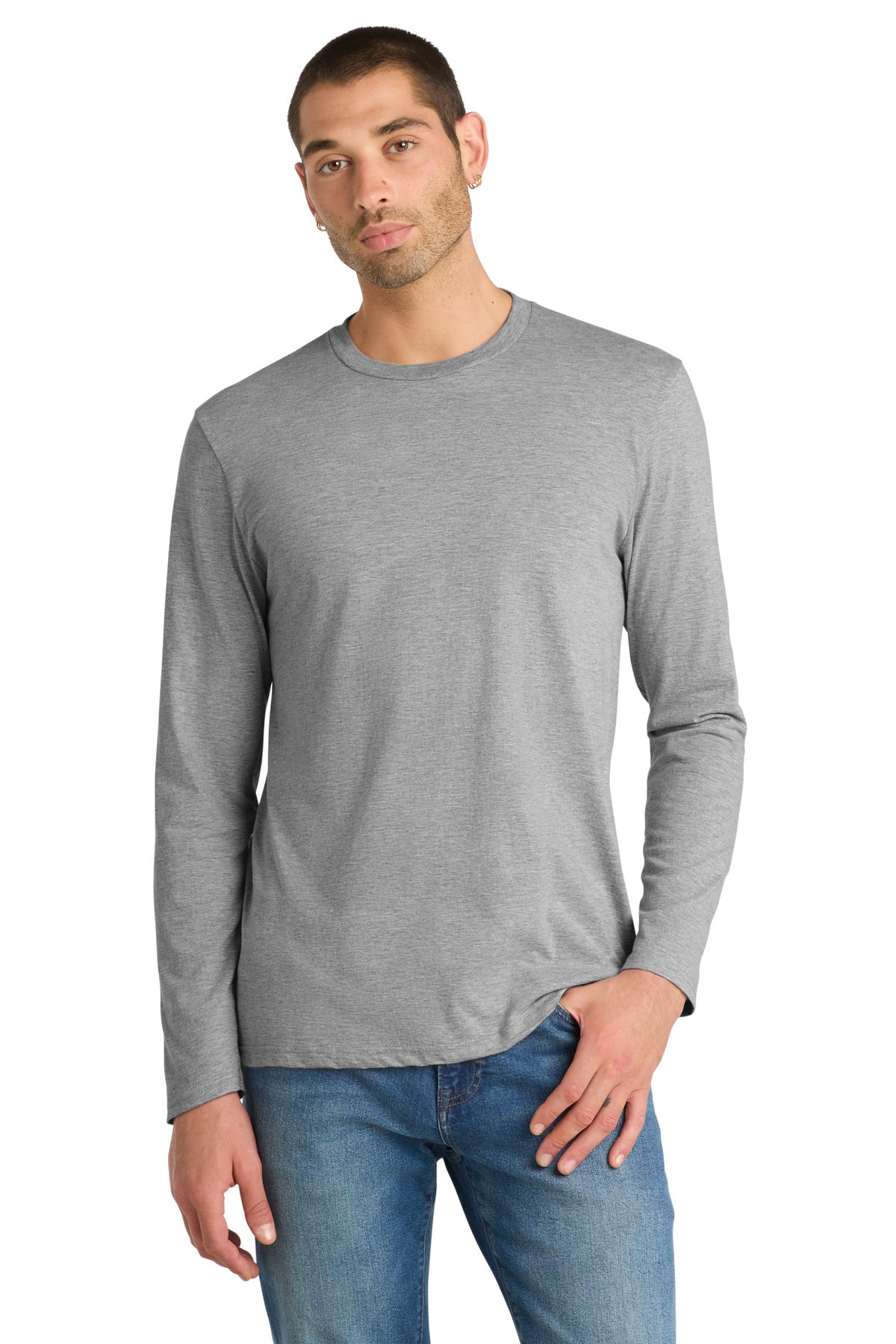 District Very Important Tee Long Sleeve. DT6200 - Light Heather Grey
