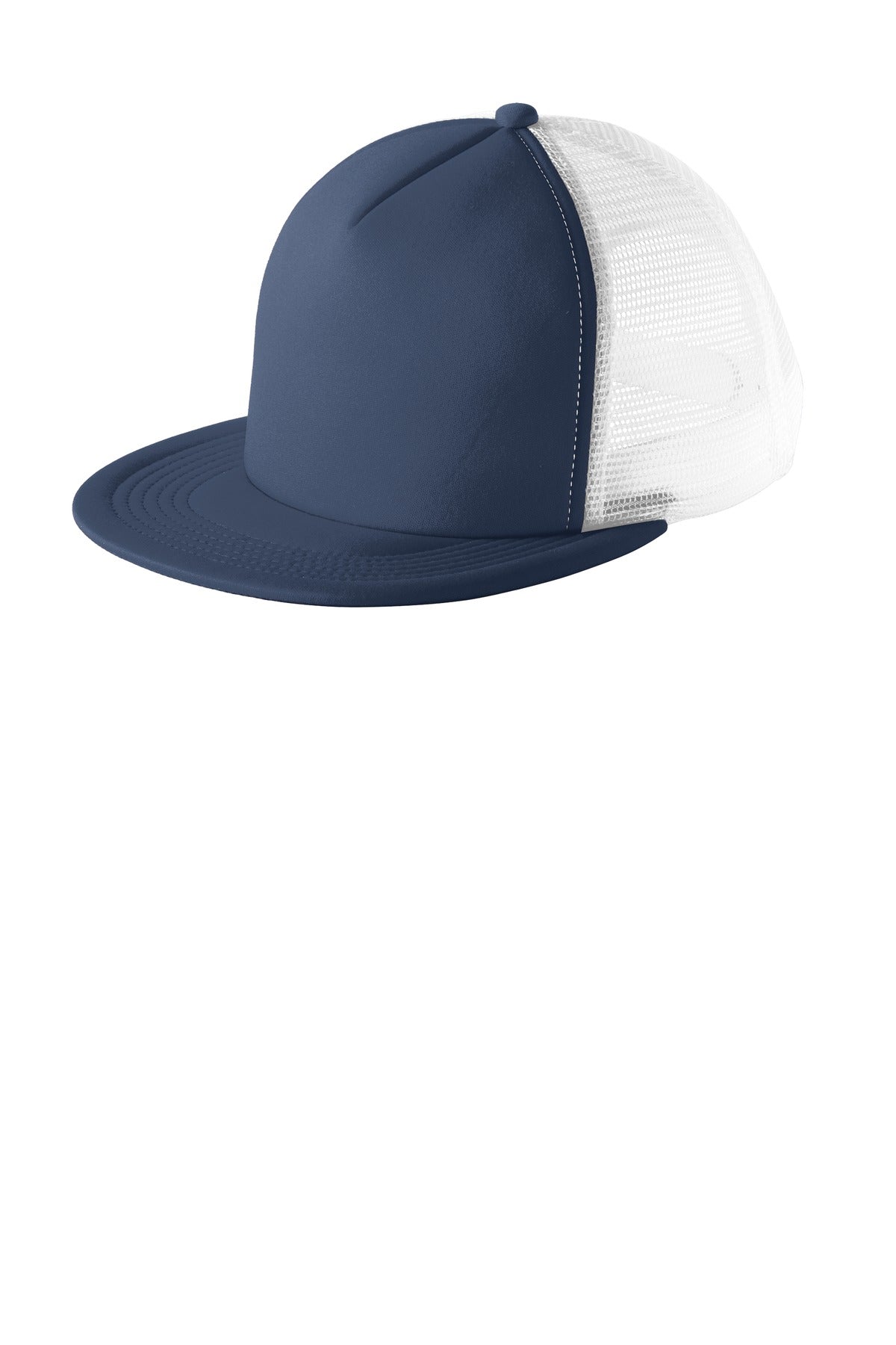 District Flat Bill Snapback Trucker Cap. DT624 - New Navy