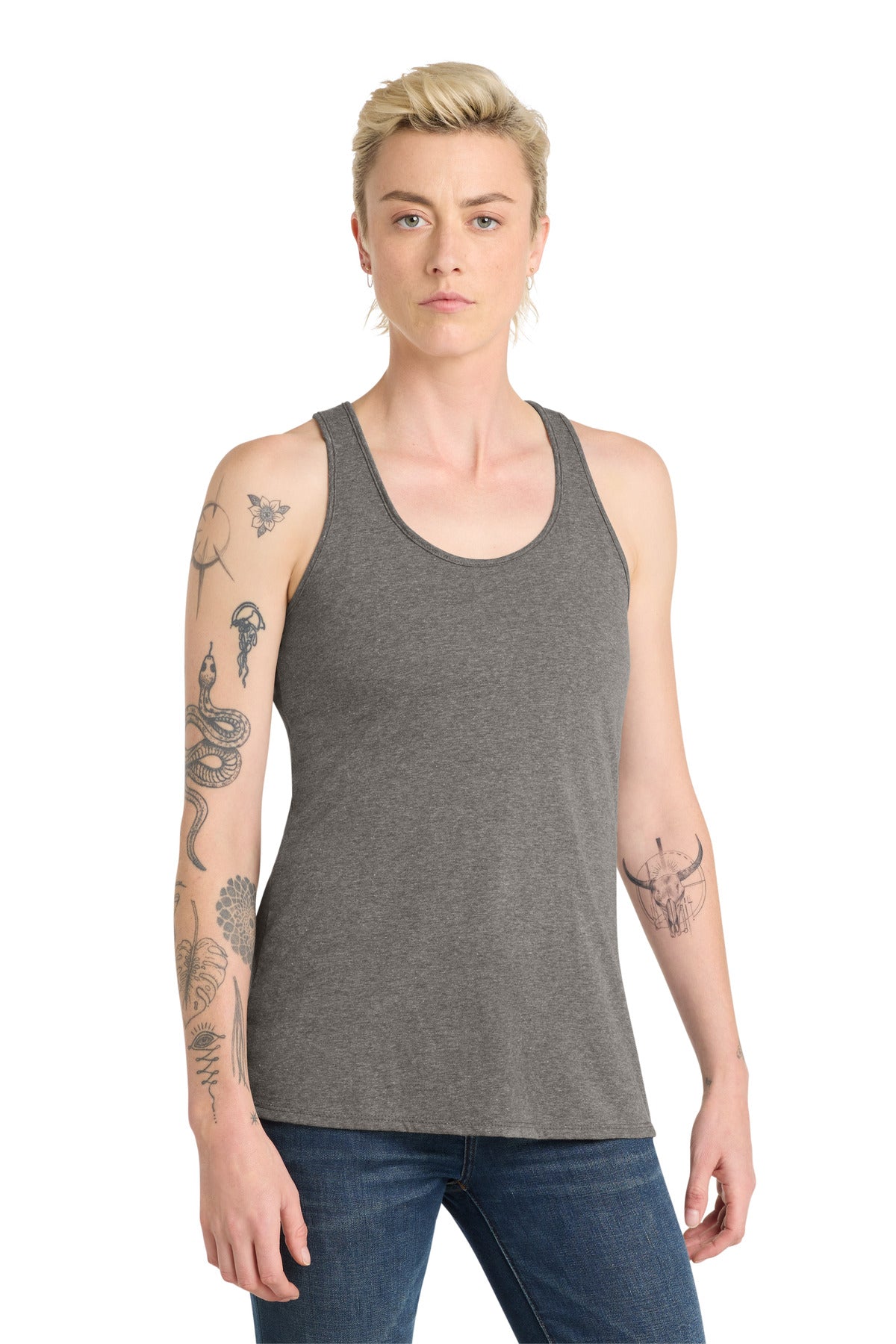 District  Women's V.I.T.  Racerback Tank. DT6302 - Grey Frost