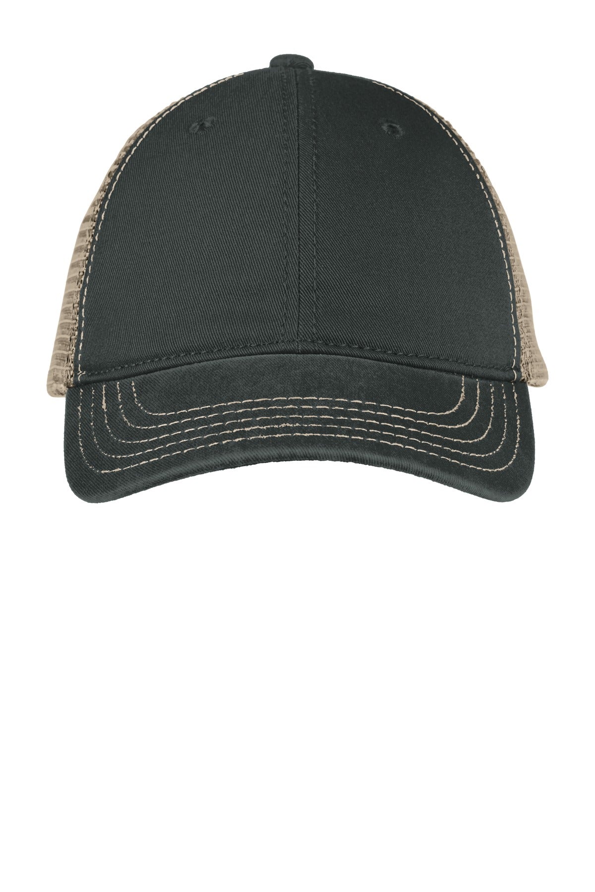 District Super Soft Mesh Back Cap. DT630 - Black/ Khaki