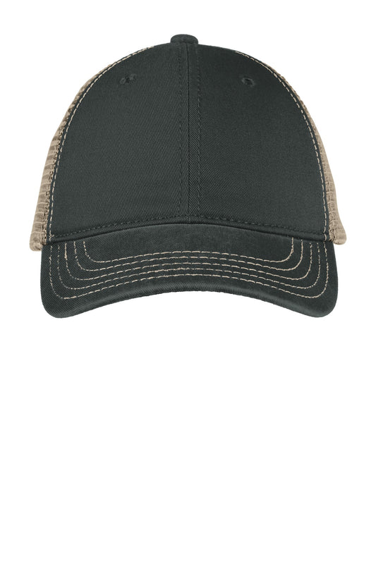 District Super Soft Mesh Back Cap. DT630 - Black/ Khaki
