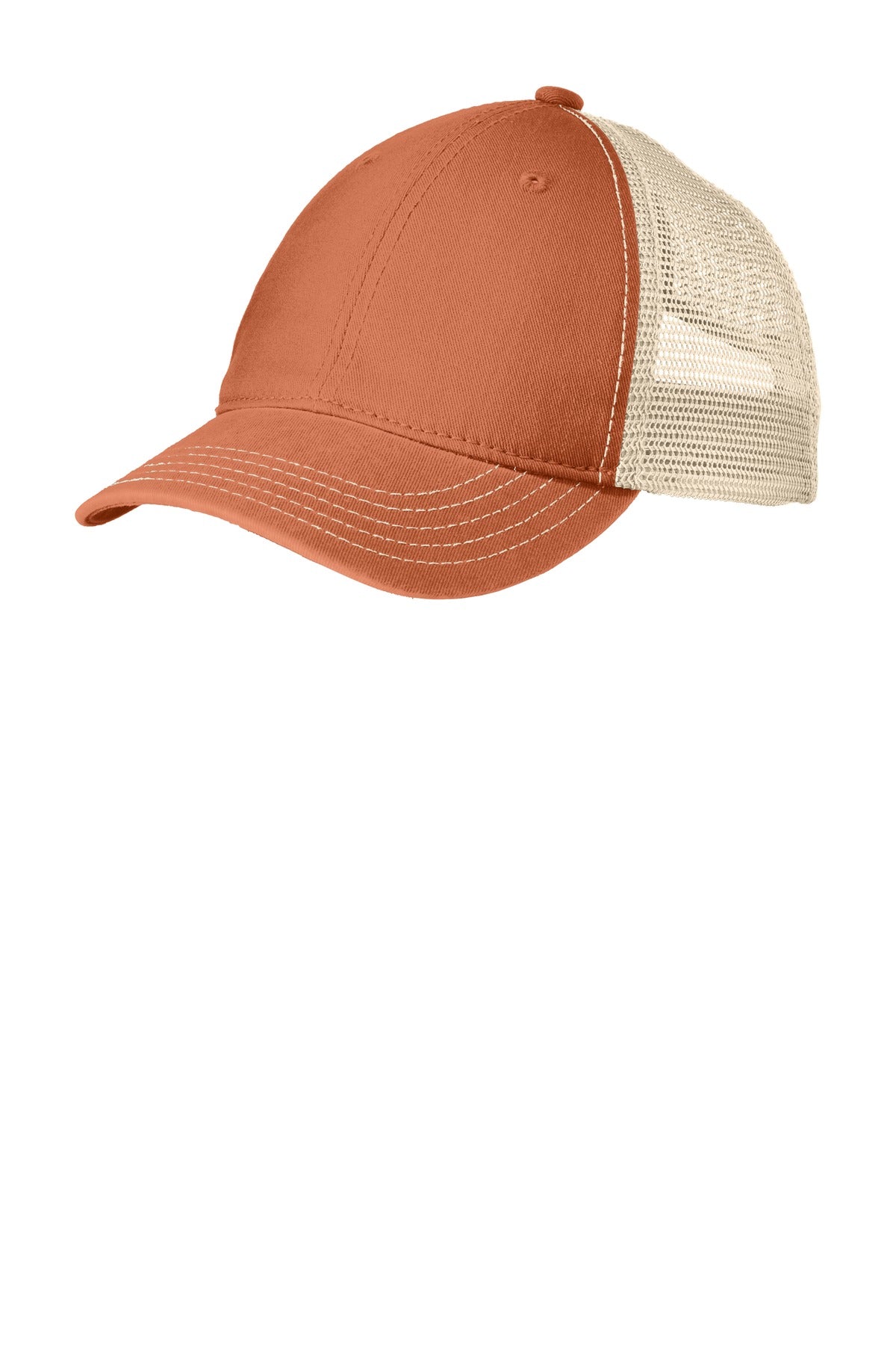 District Super Soft Mesh Back Cap. DT630 - Burnt Orange/ Stone