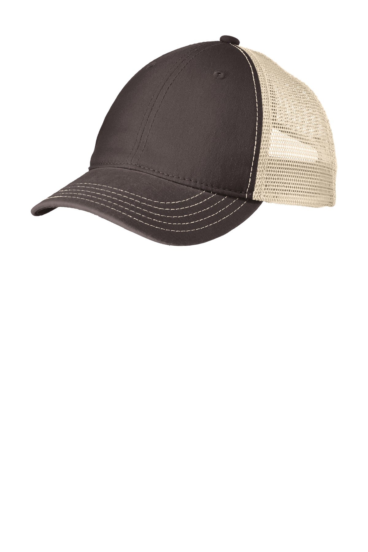 District Super Soft Mesh Back Cap. DT630 - Chocolate Brown/ Stone