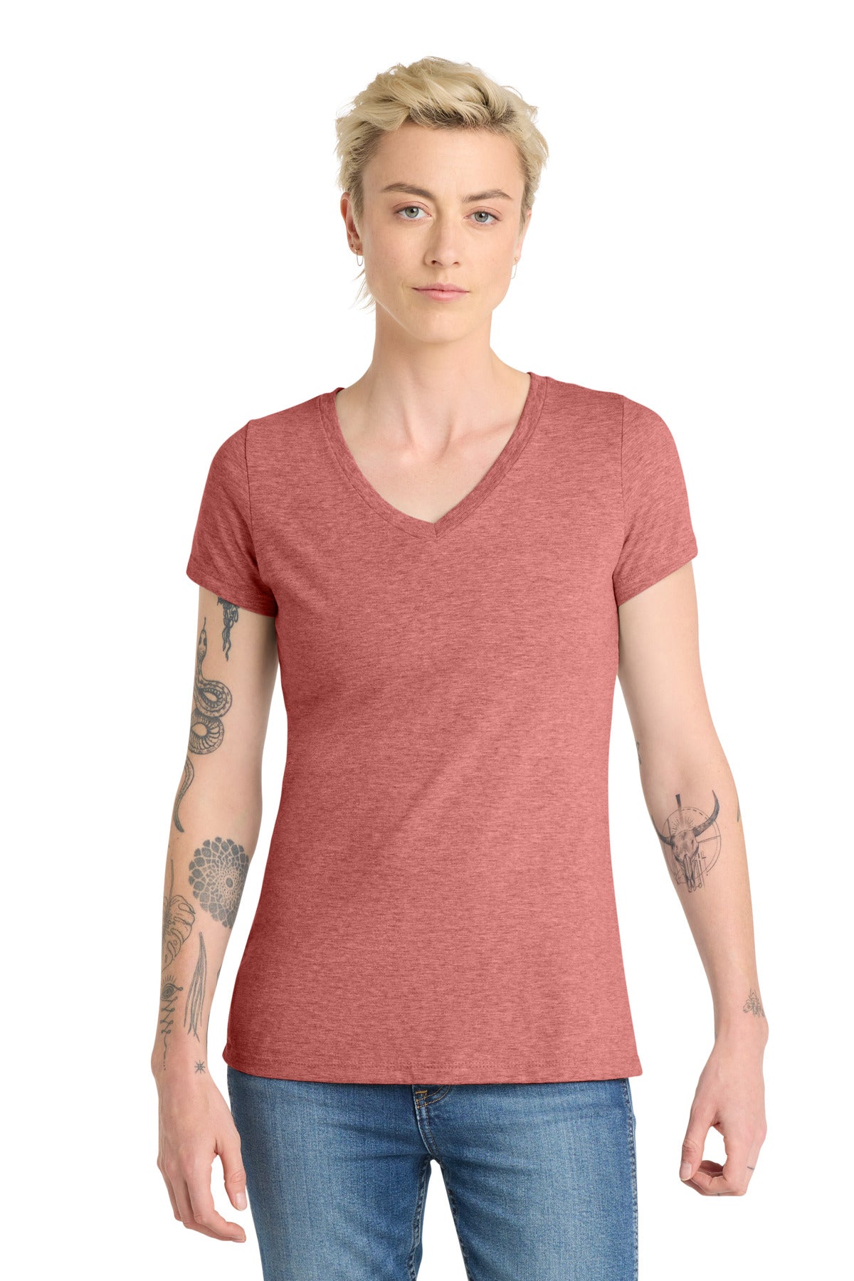 District  Women's Very Important Tee  V-Neck. DT6503 - Blush Frost