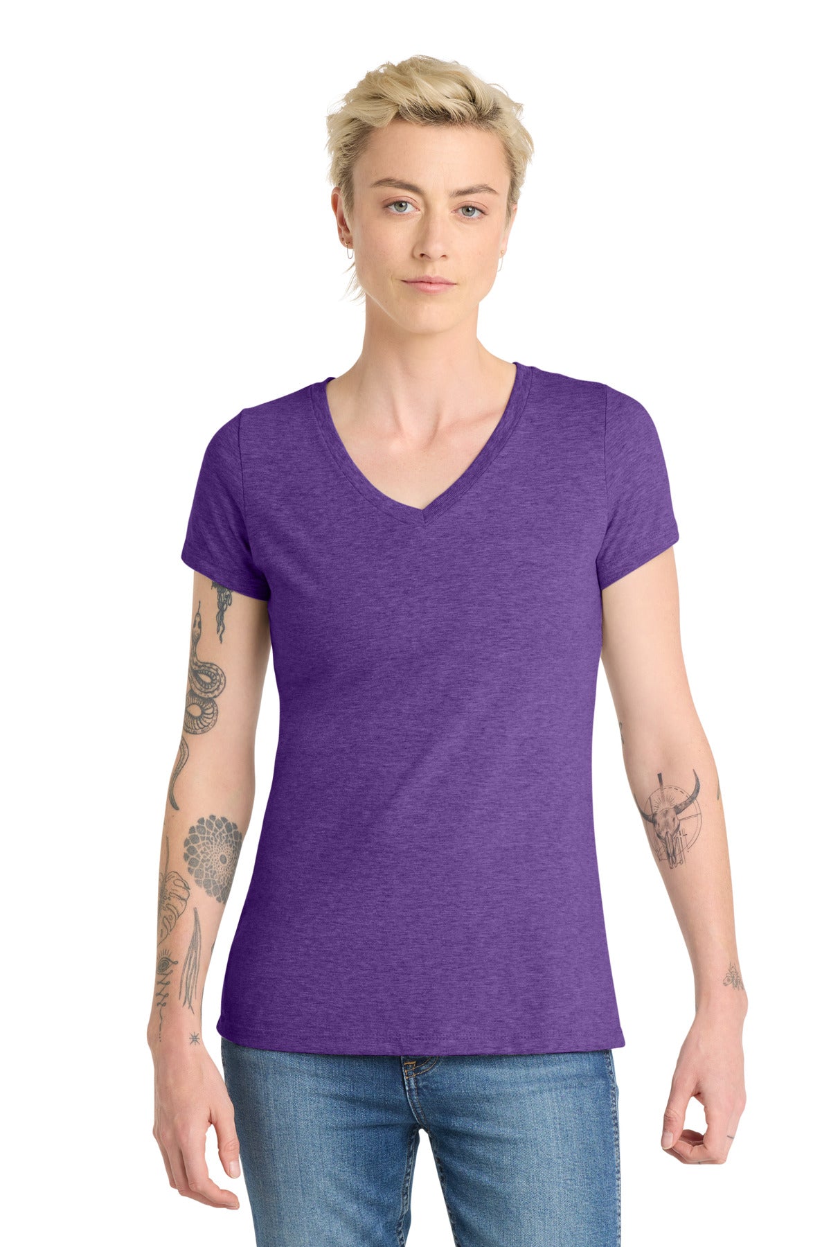 District  Women's Very Important Tee  V-Neck. DT6503 - Heathered Purple