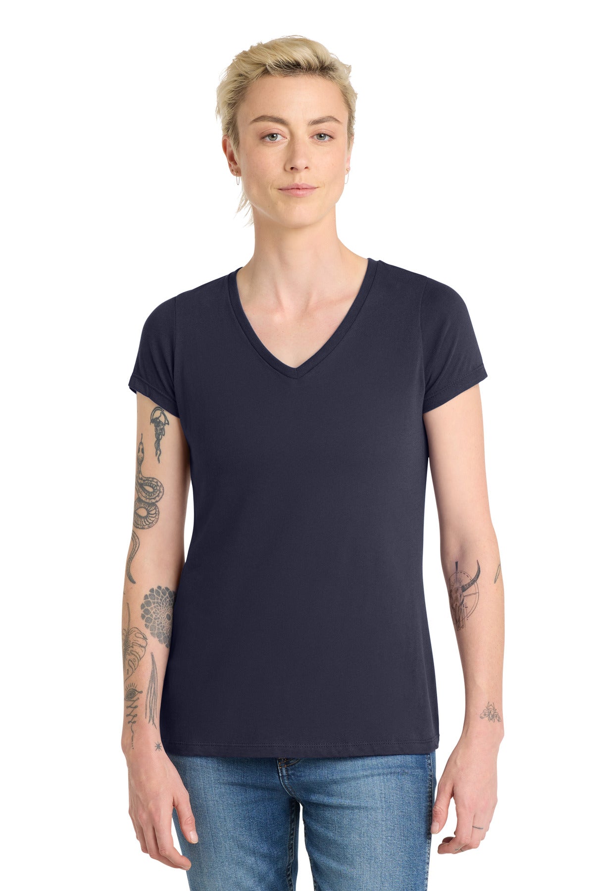 District  Women's Very Important Tee  V-Neck. DT6503 - New Navy