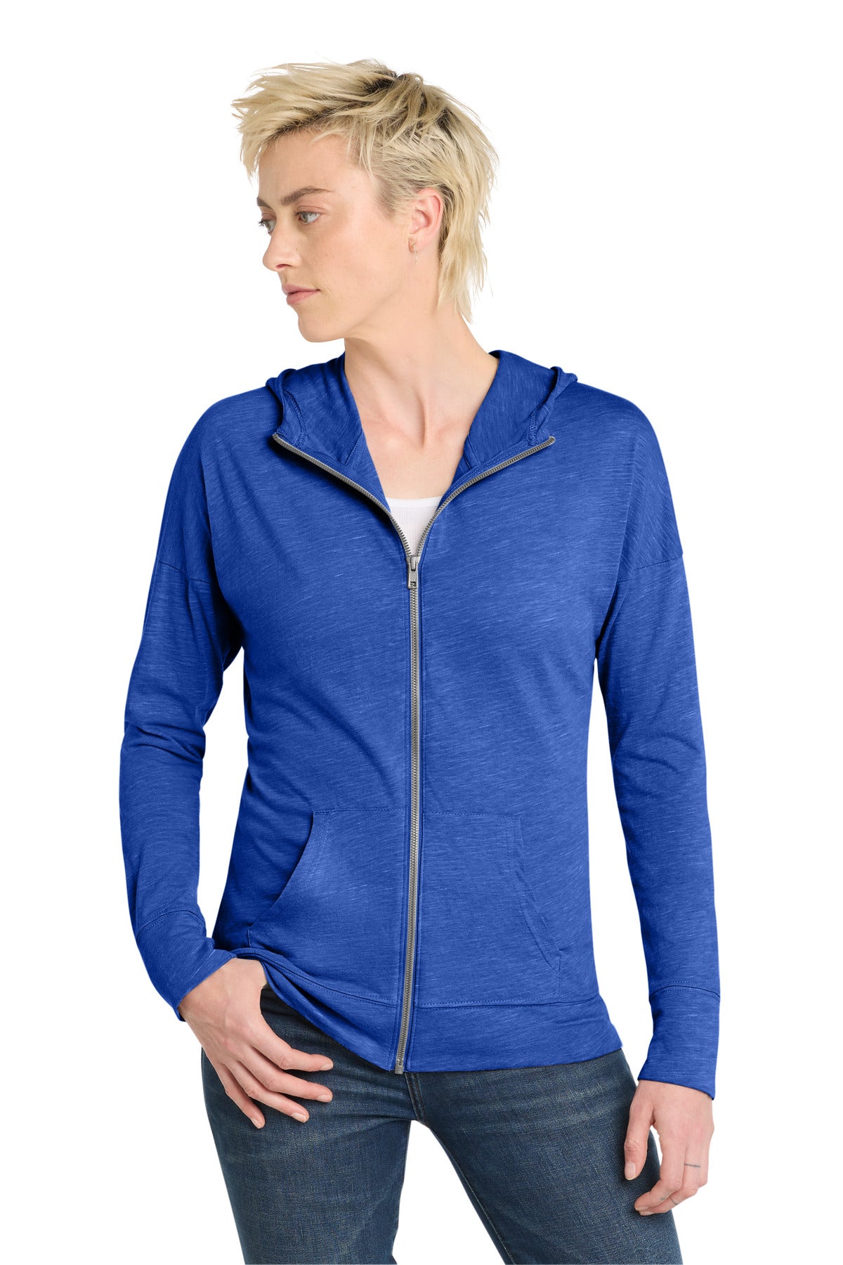 District  Women's Medal Full-Zip Hoodie. DT665 - Deep Royal