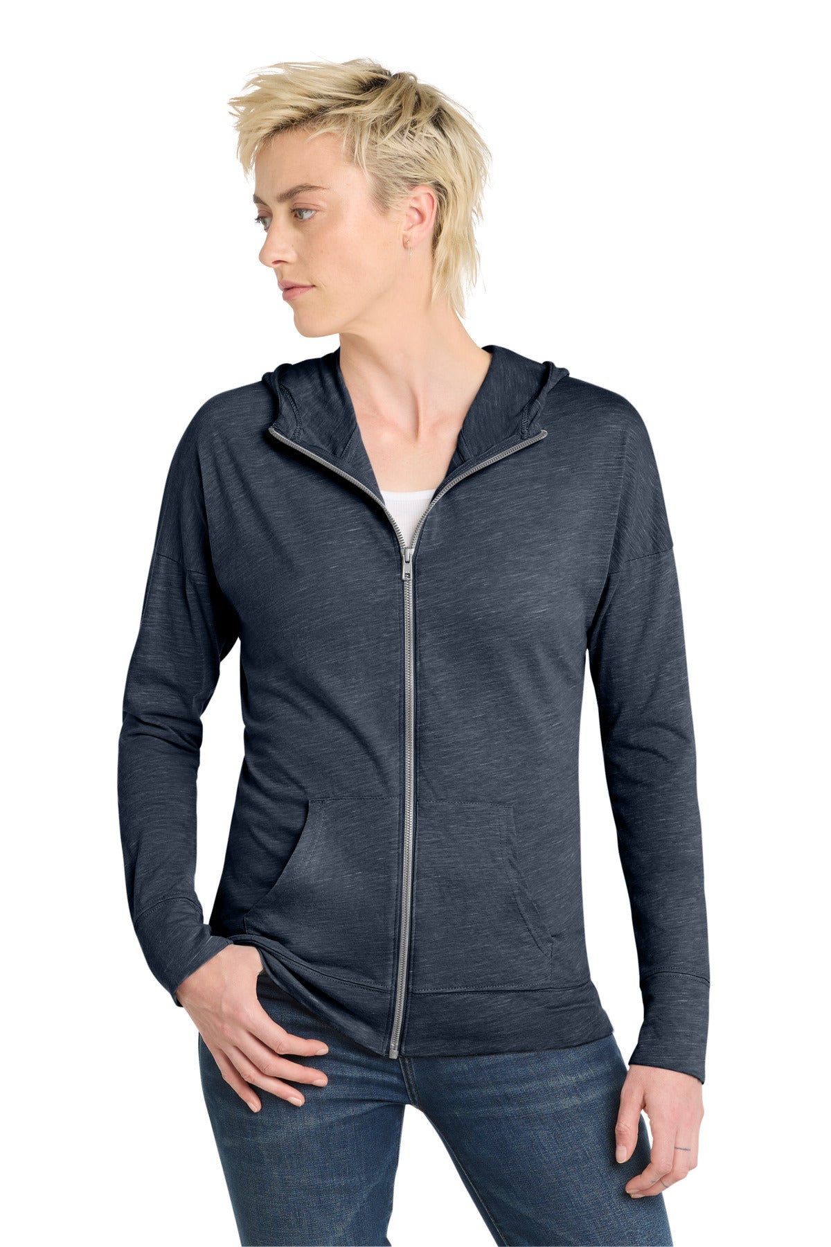 District  Women's Medal Full-Zip Hoodie. DT665 - New Navy